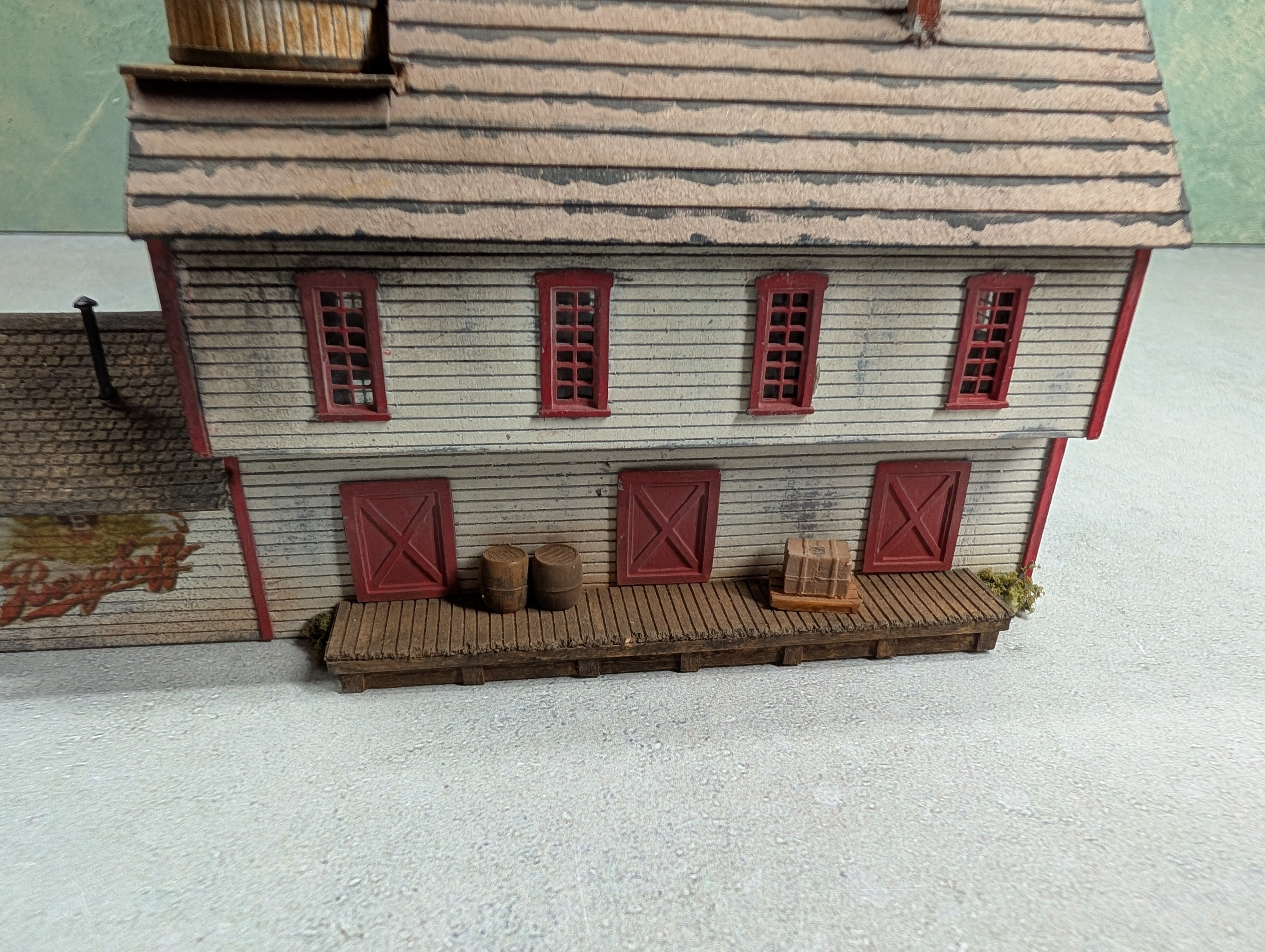 USED N Scale Custom Beer Barn, Scratch Built, Berghoff