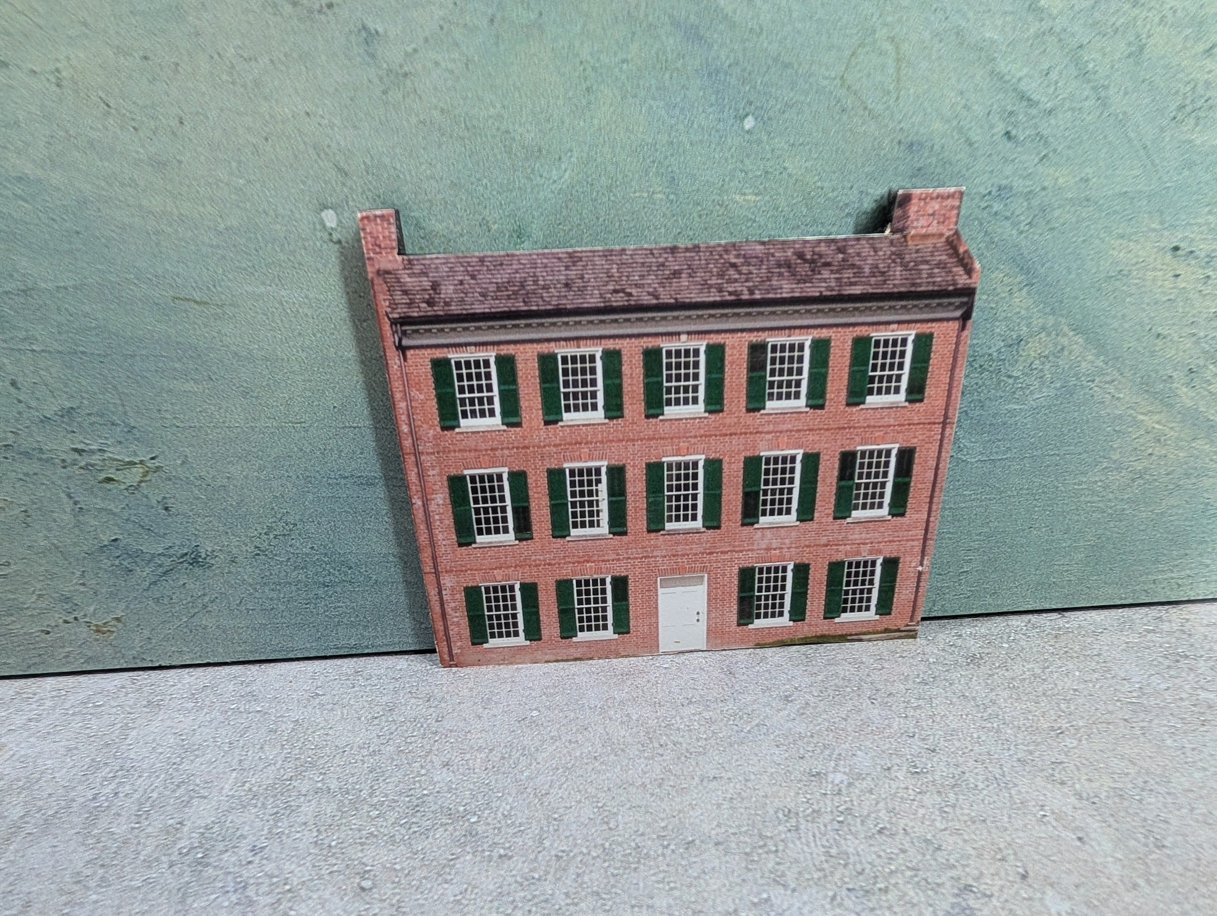USED N Scale Foam House Building Flat for against a Wall or Background