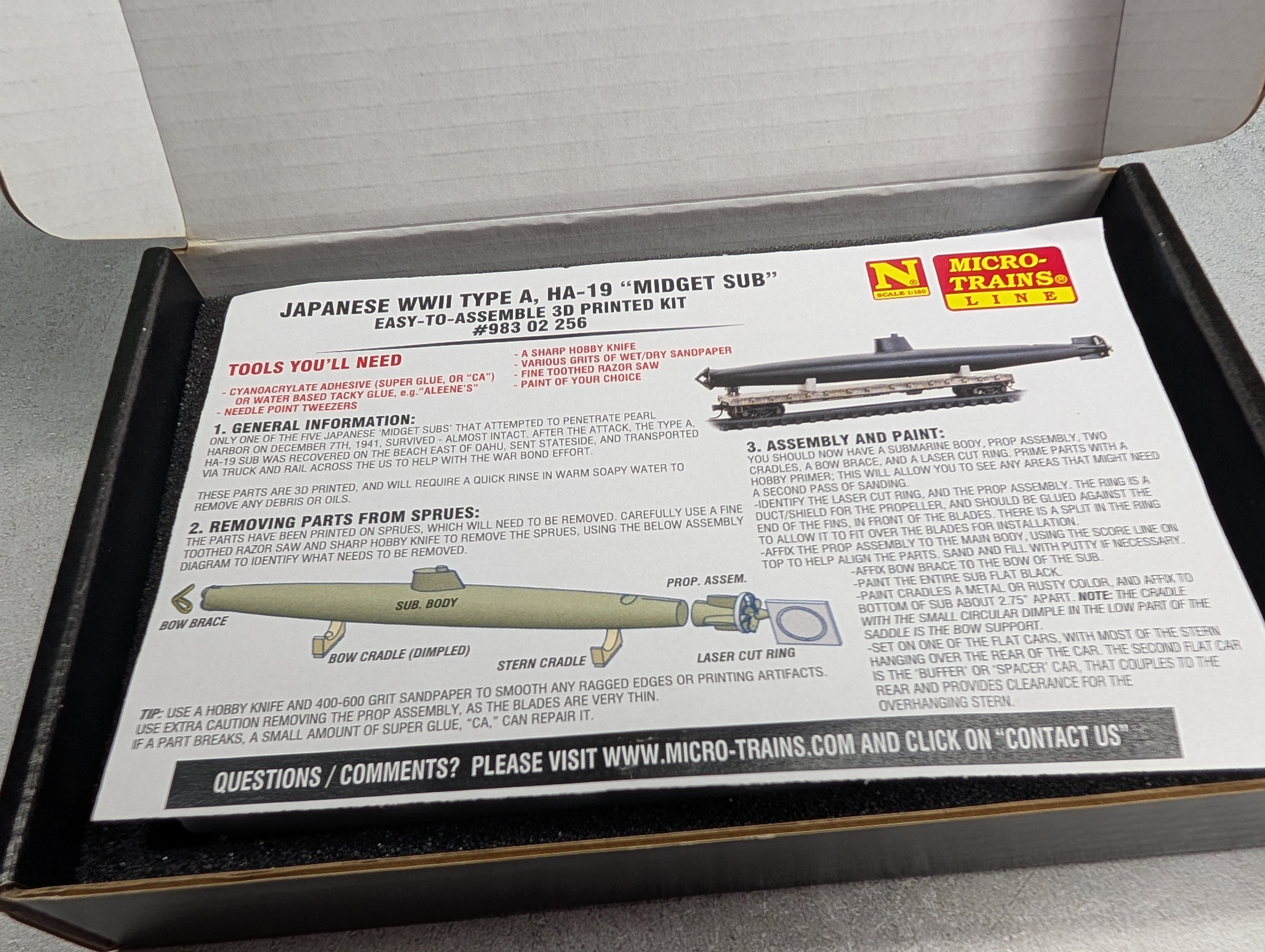 Micro-Trains 98302256 N Scale Weathered Flat Car 2-Pack w/ Captured WW2 HA-19 Load #9872 & 9983