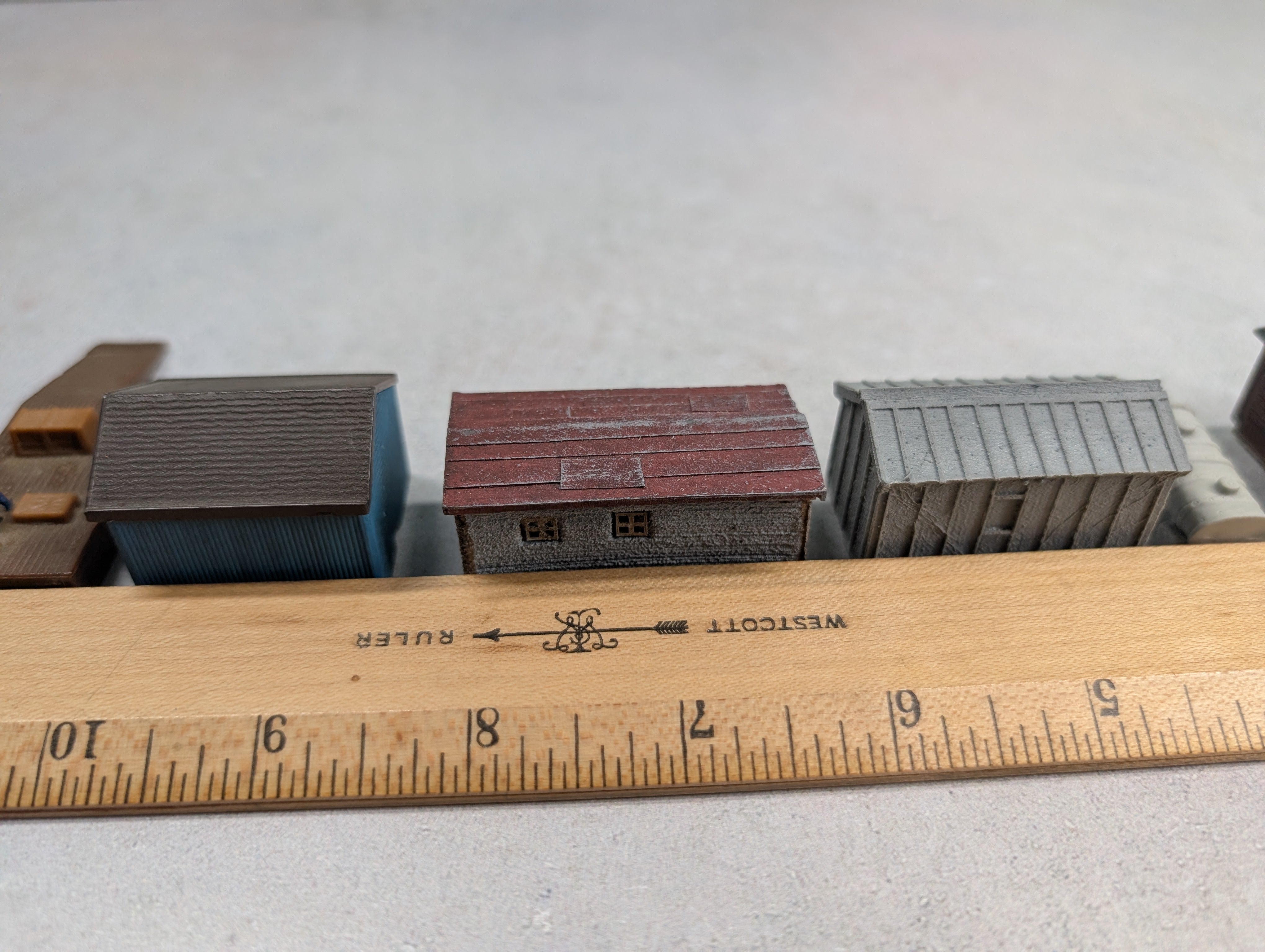 USED N Scale Lot of Various Small Buildings, Sheds, Shanty (9 pcs)