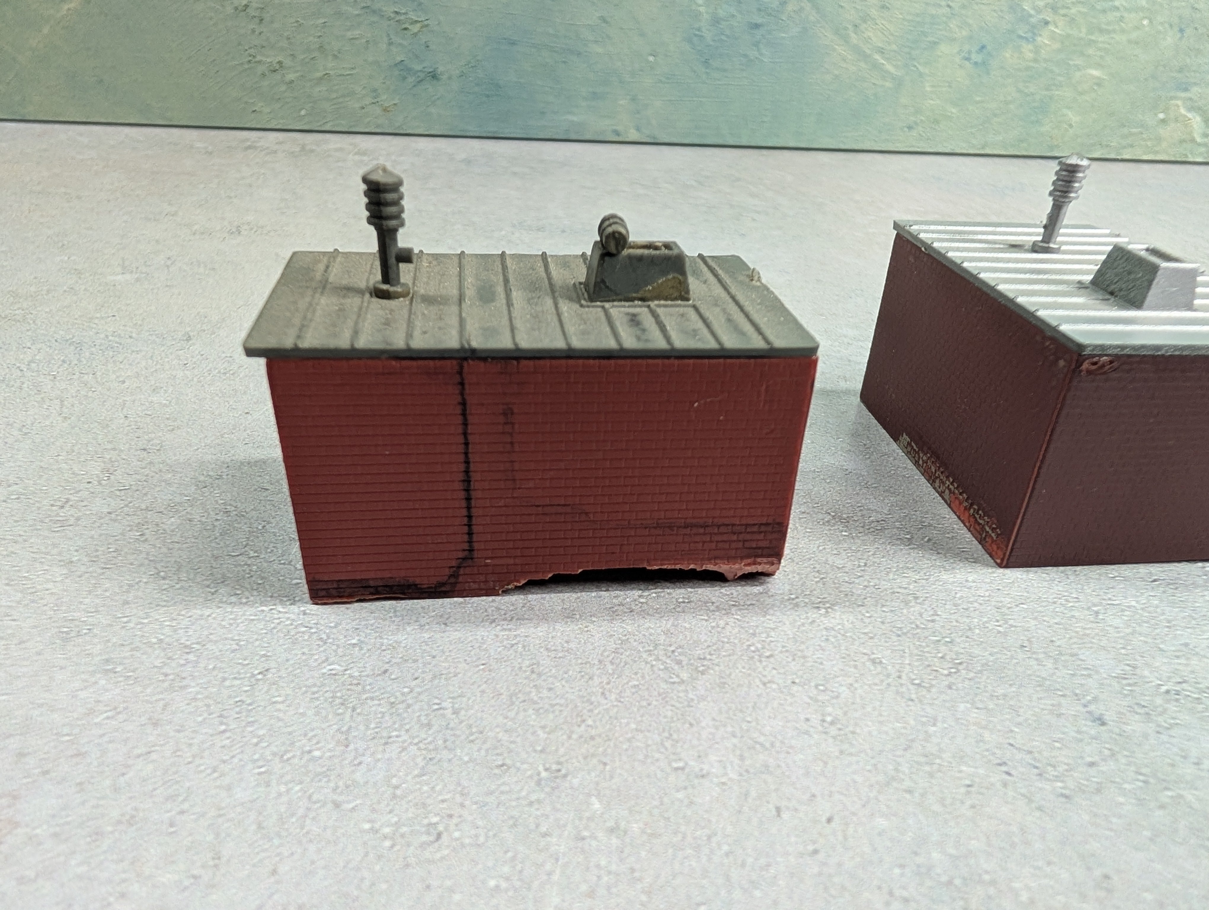 USED N Scale Two Little Brick Buildings