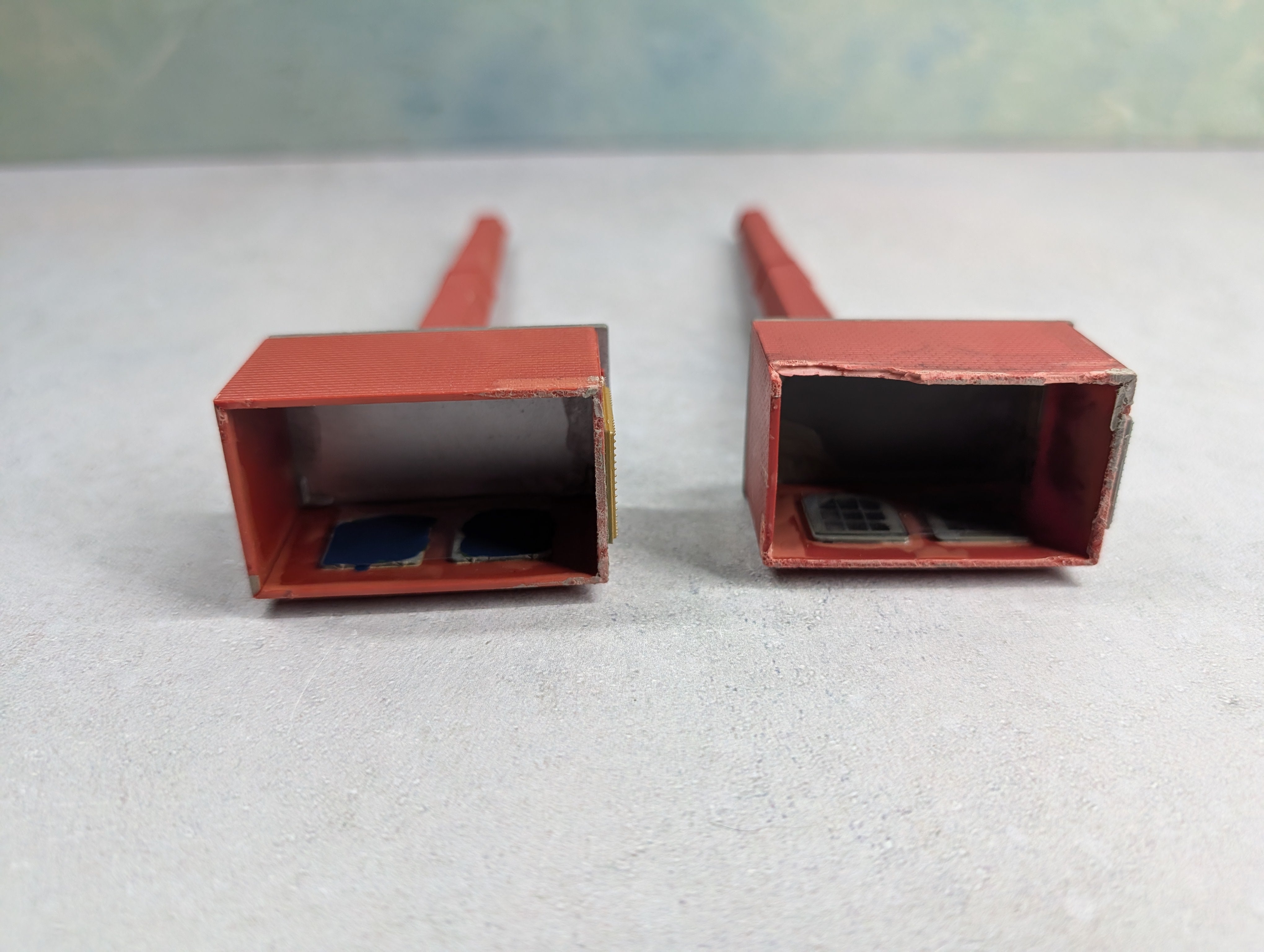 USED N Scale Two Brick Chimneys for Industry