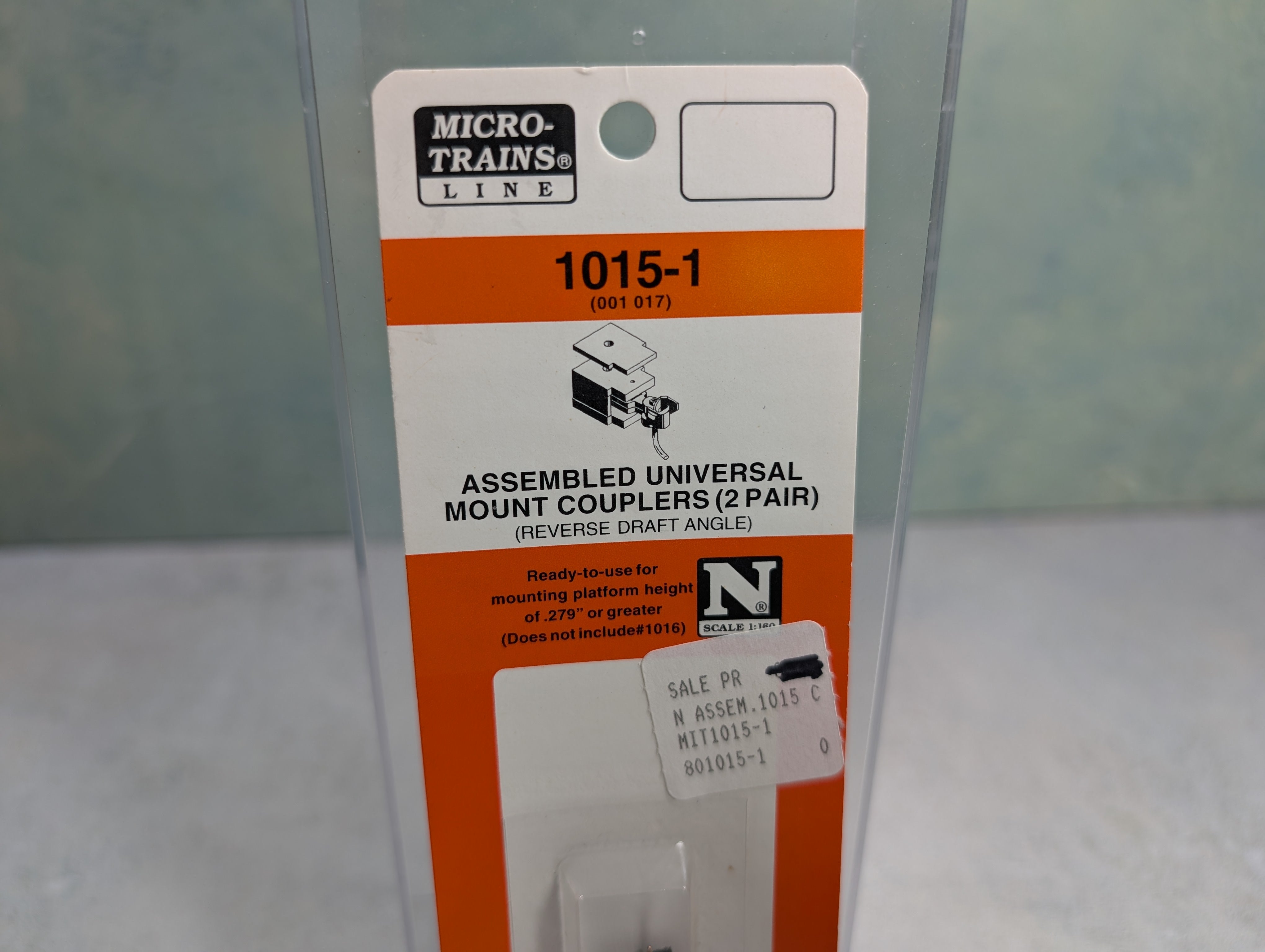 Micro-Trains #001017 N Scale 1015-1 Assembled Universal Mount Couplers (2 Pair) Reverse Draft Angle