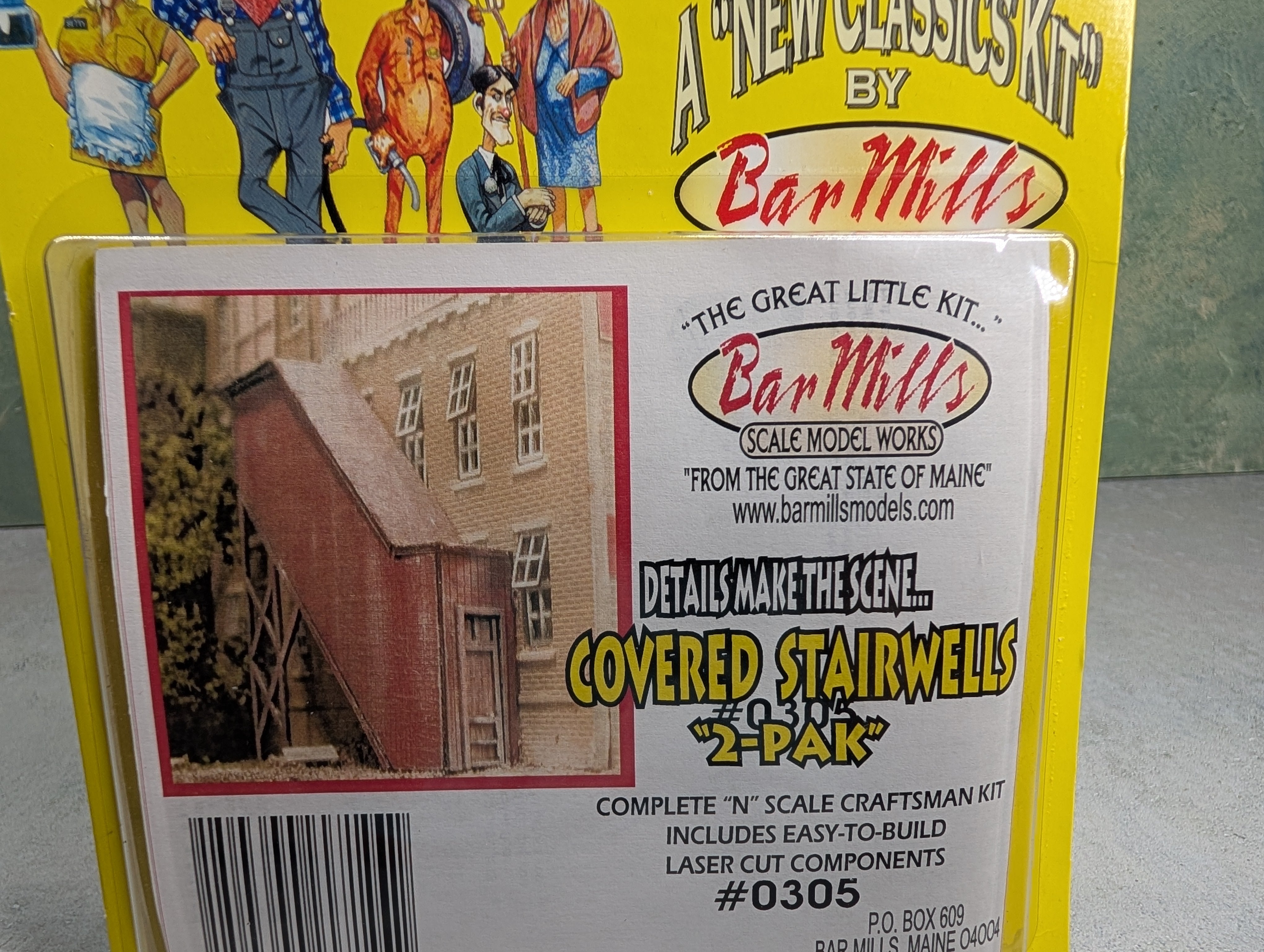 Bar Mills #0305 N Scale Laser Cut Covered Stairwells - 2 Pack KIT