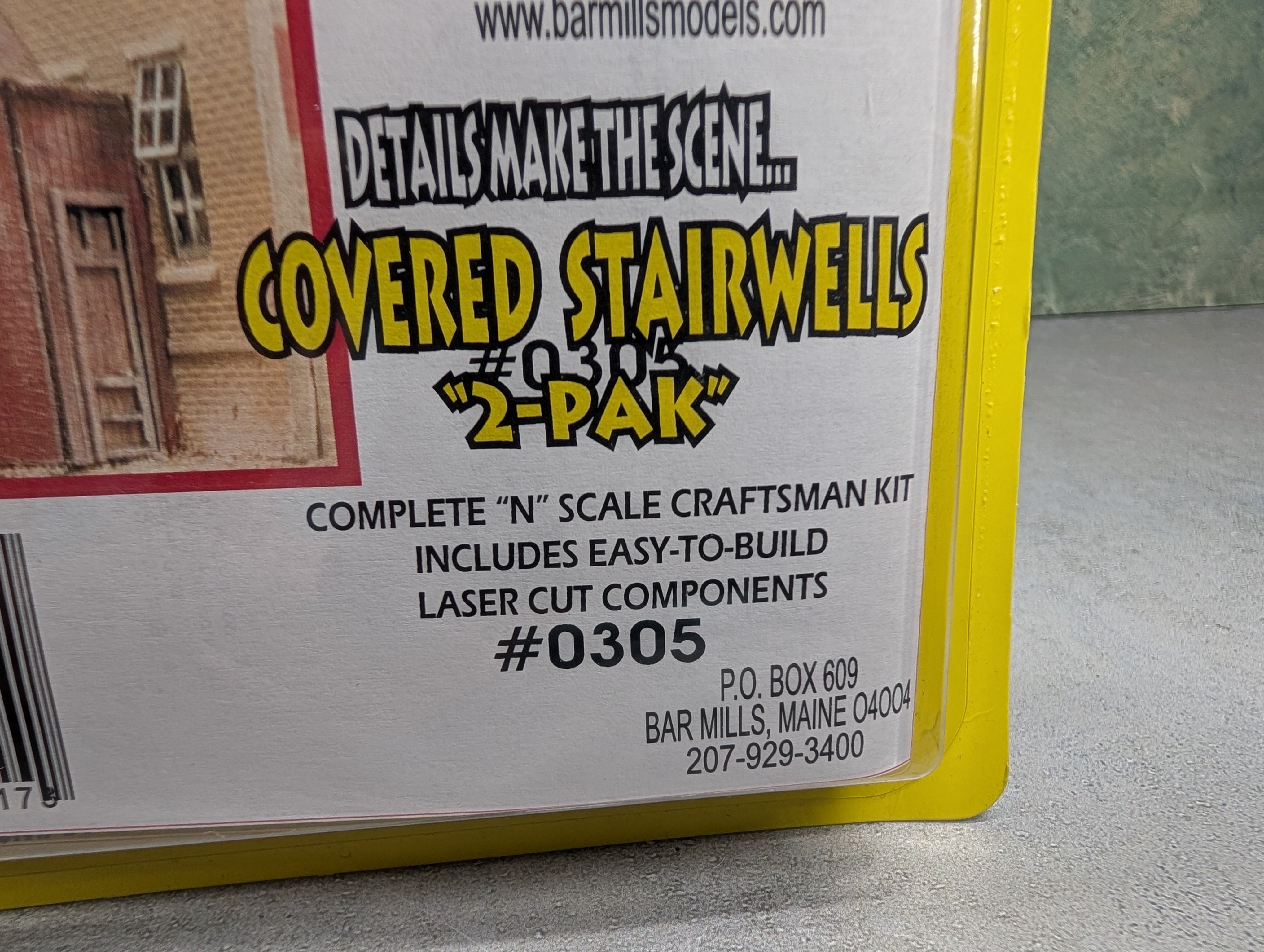 Bar Mills #0305 N Scale Laser Cut Covered Stairwells - 2 Pack KIT