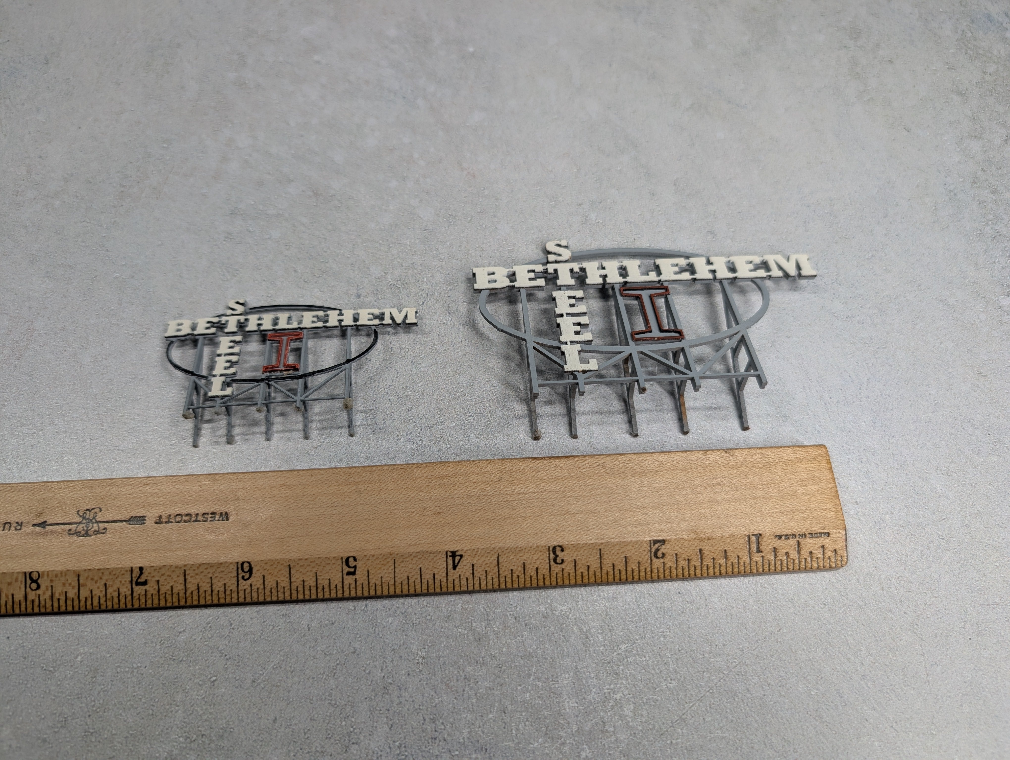 USED N Scale Set of Bethlehem Steel Signs