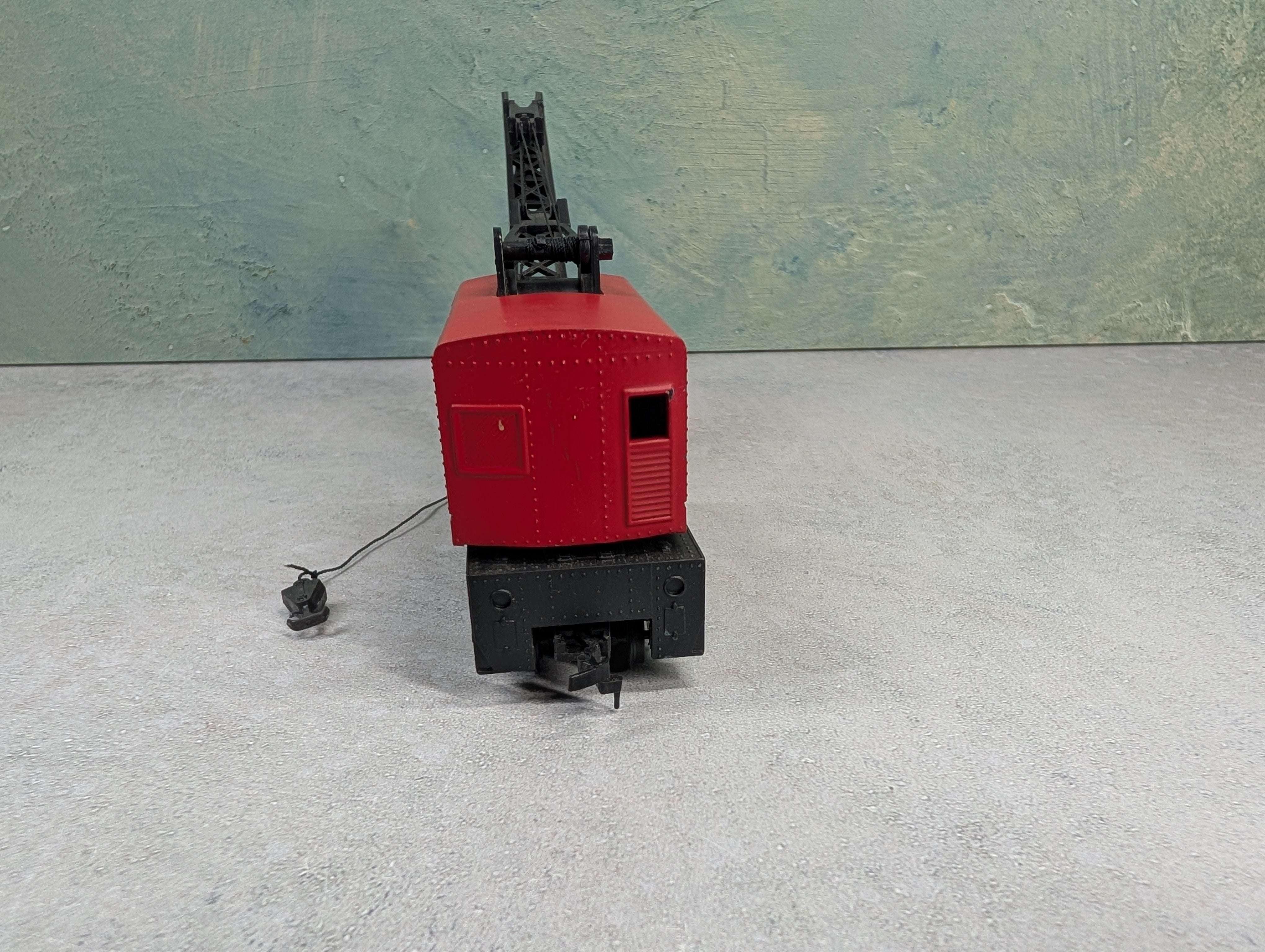 USED Tyco HO Scale Crane Car Santa Fe ATSF