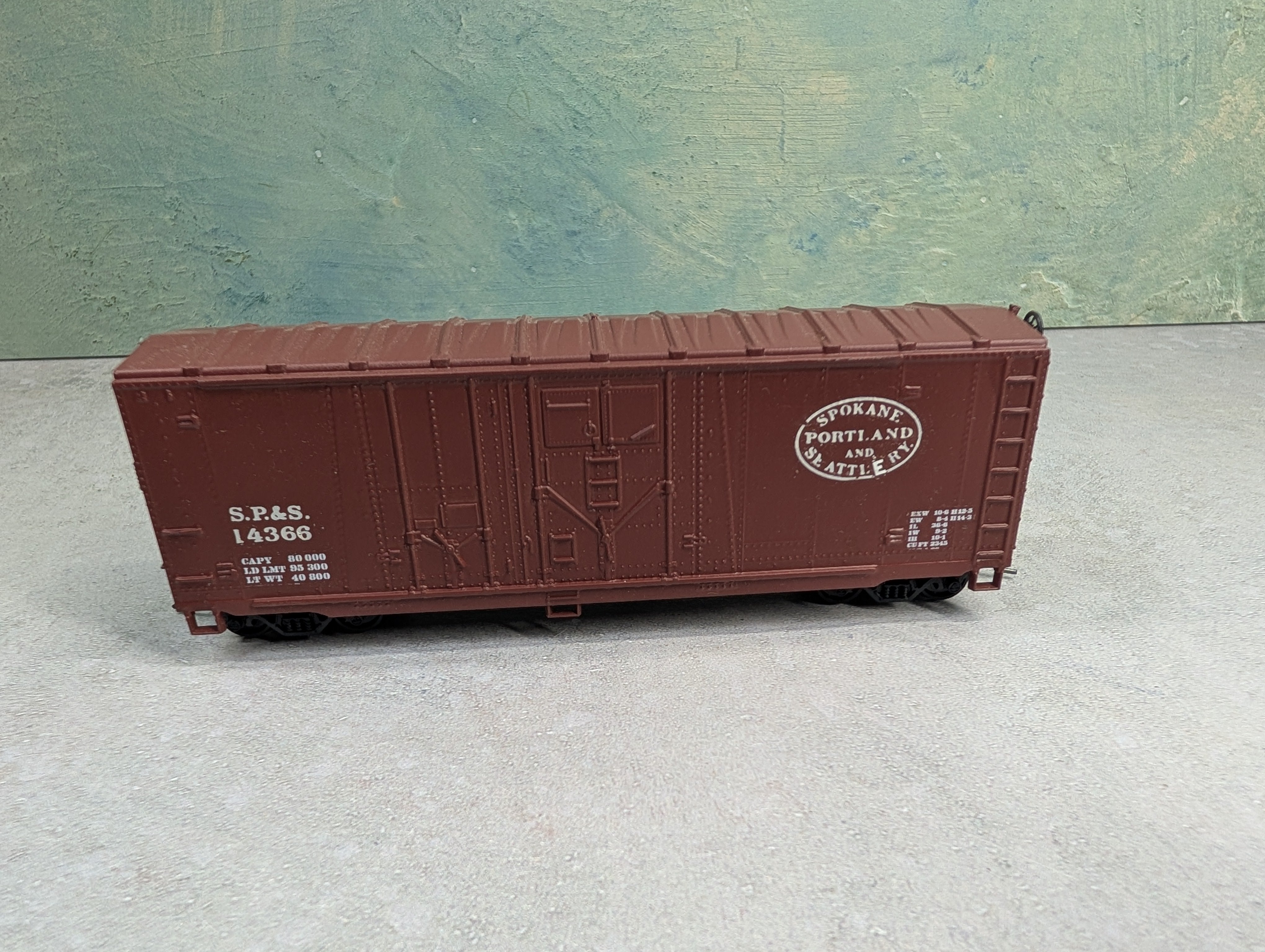 USED Athearn HO Scale 40' DD Box Car Spokane Portland & Seattle SP&S #14366 Custom Paint & Decals