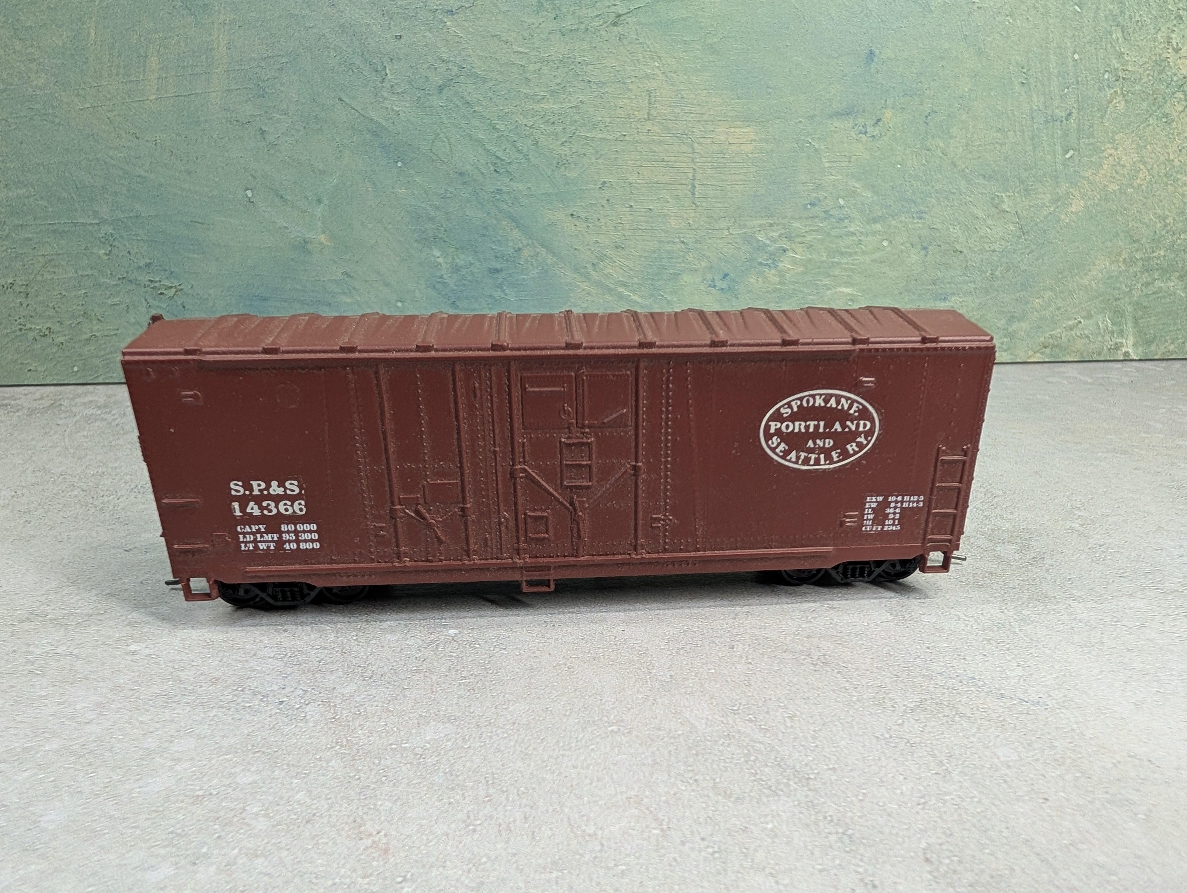 USED Athearn HO Scale 40' DD Box Car Spokane Portland & Seattle SP&S #14366 Custom Paint & Decals
