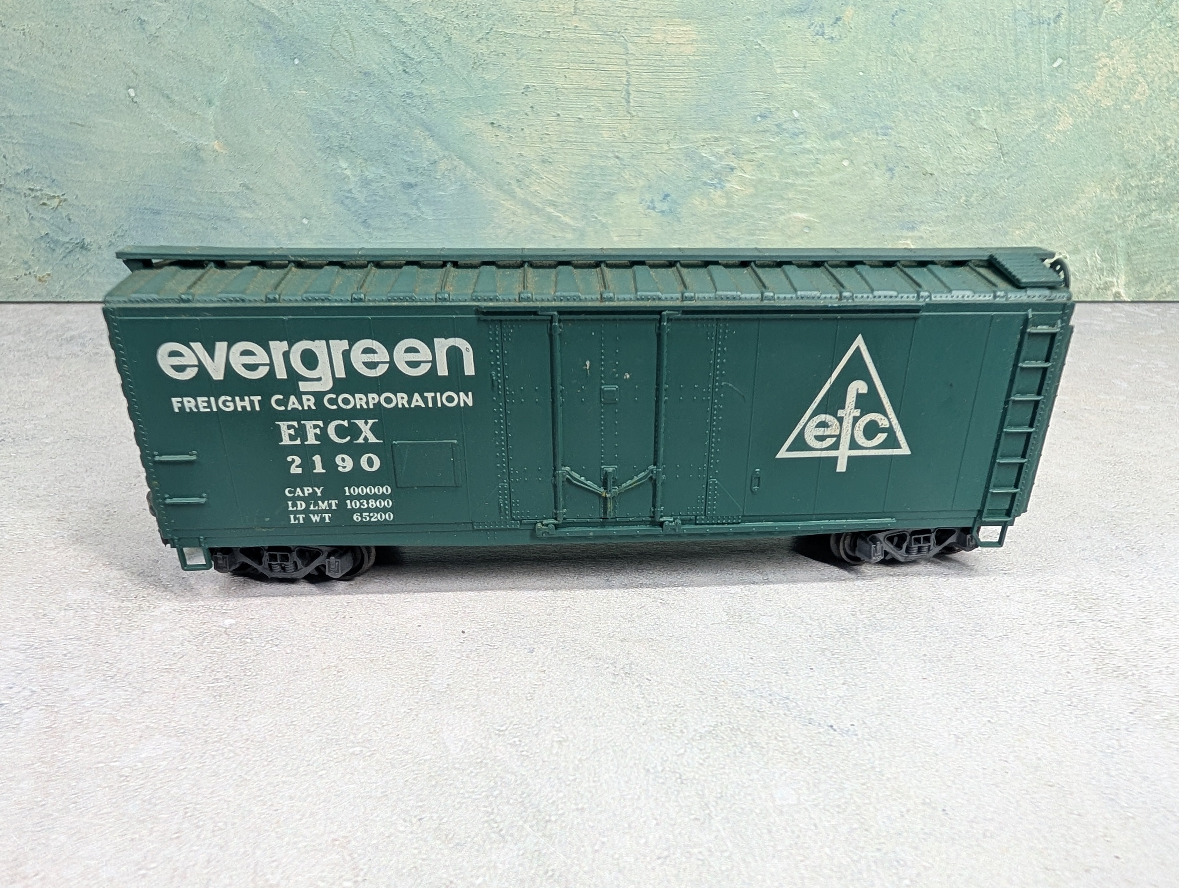 USED Con-Cor HO Scale 40' Box Car Evergreen EFCX #2190