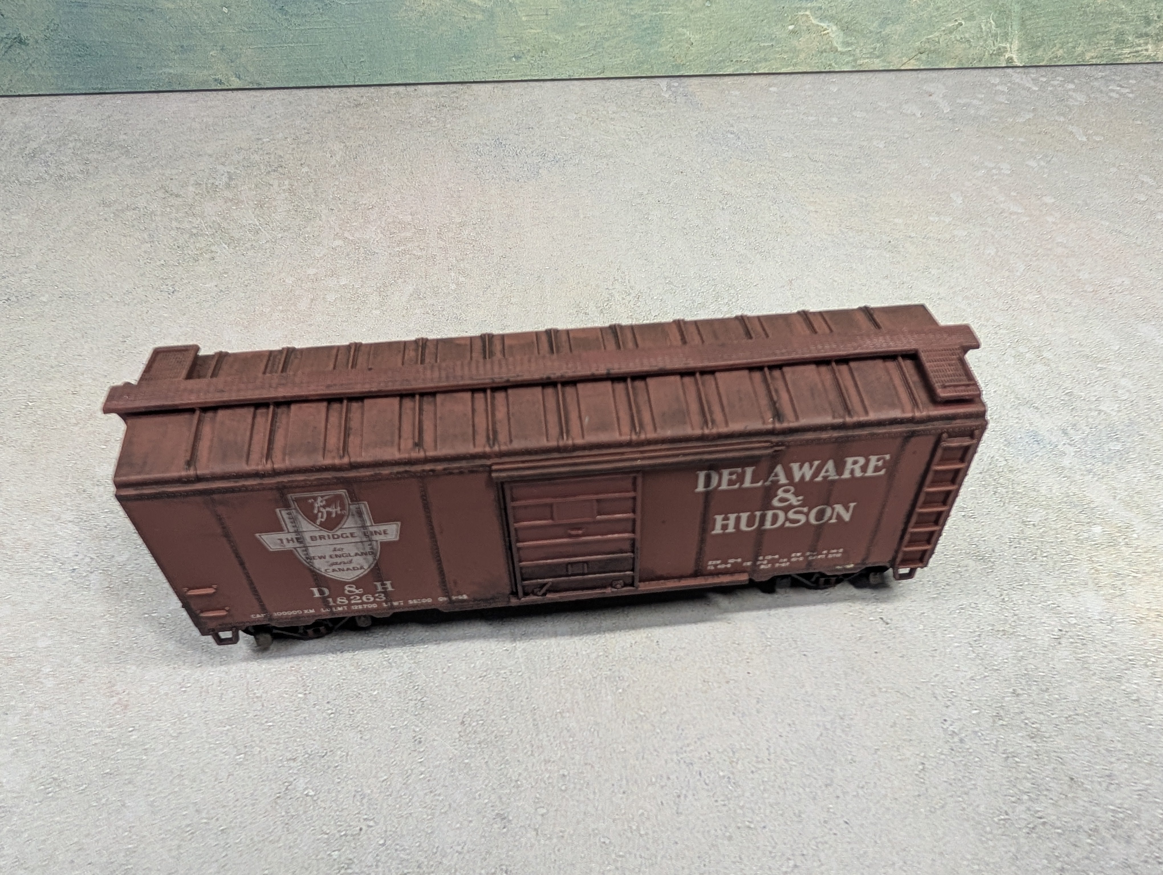 USED Athearn HO Scale 40' Box Car Delaware and Hudson D&H #18263 Weathered