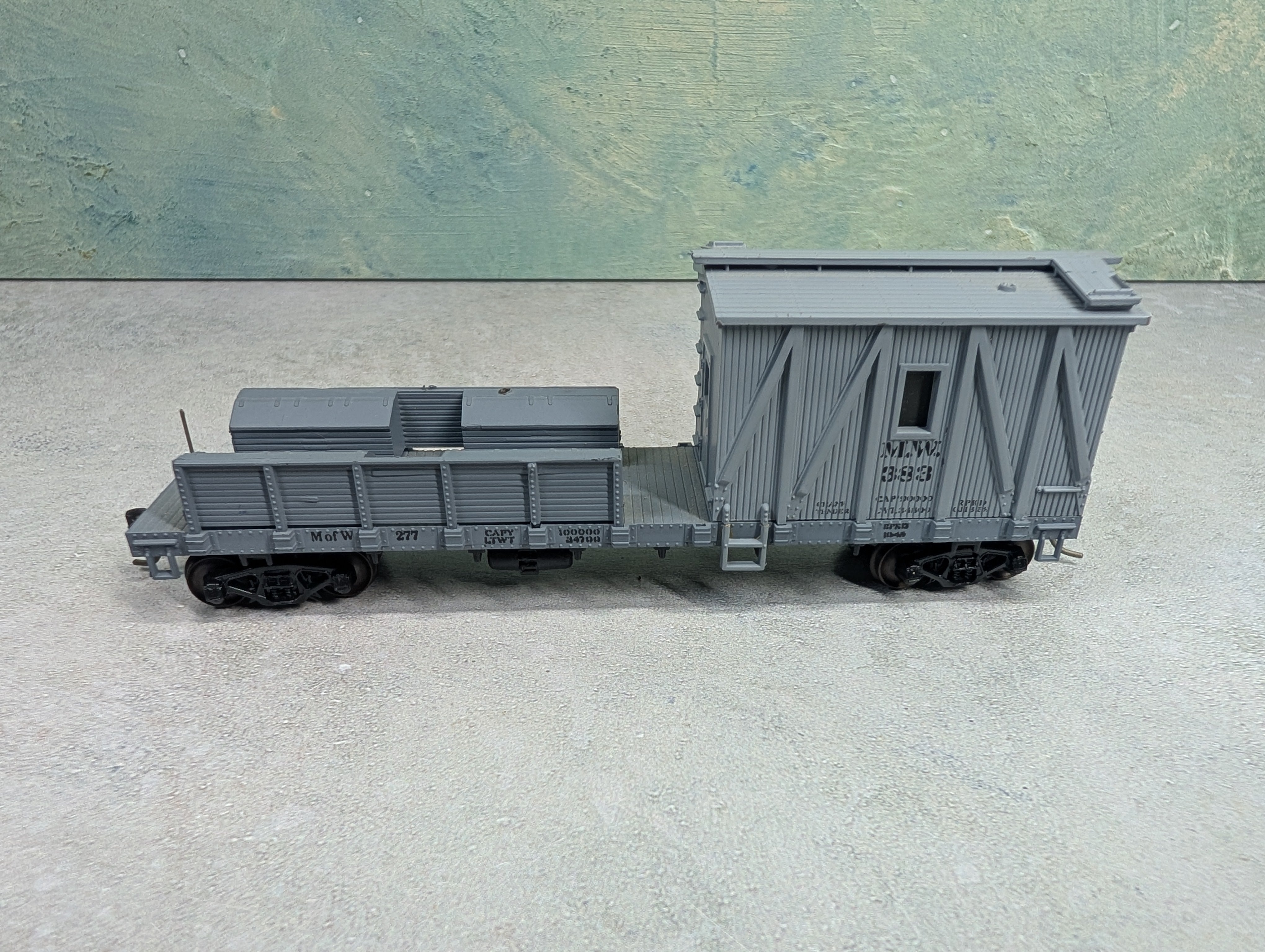 USED Athearn HO Scale MOW Boom Tender Work Caboose MW #383