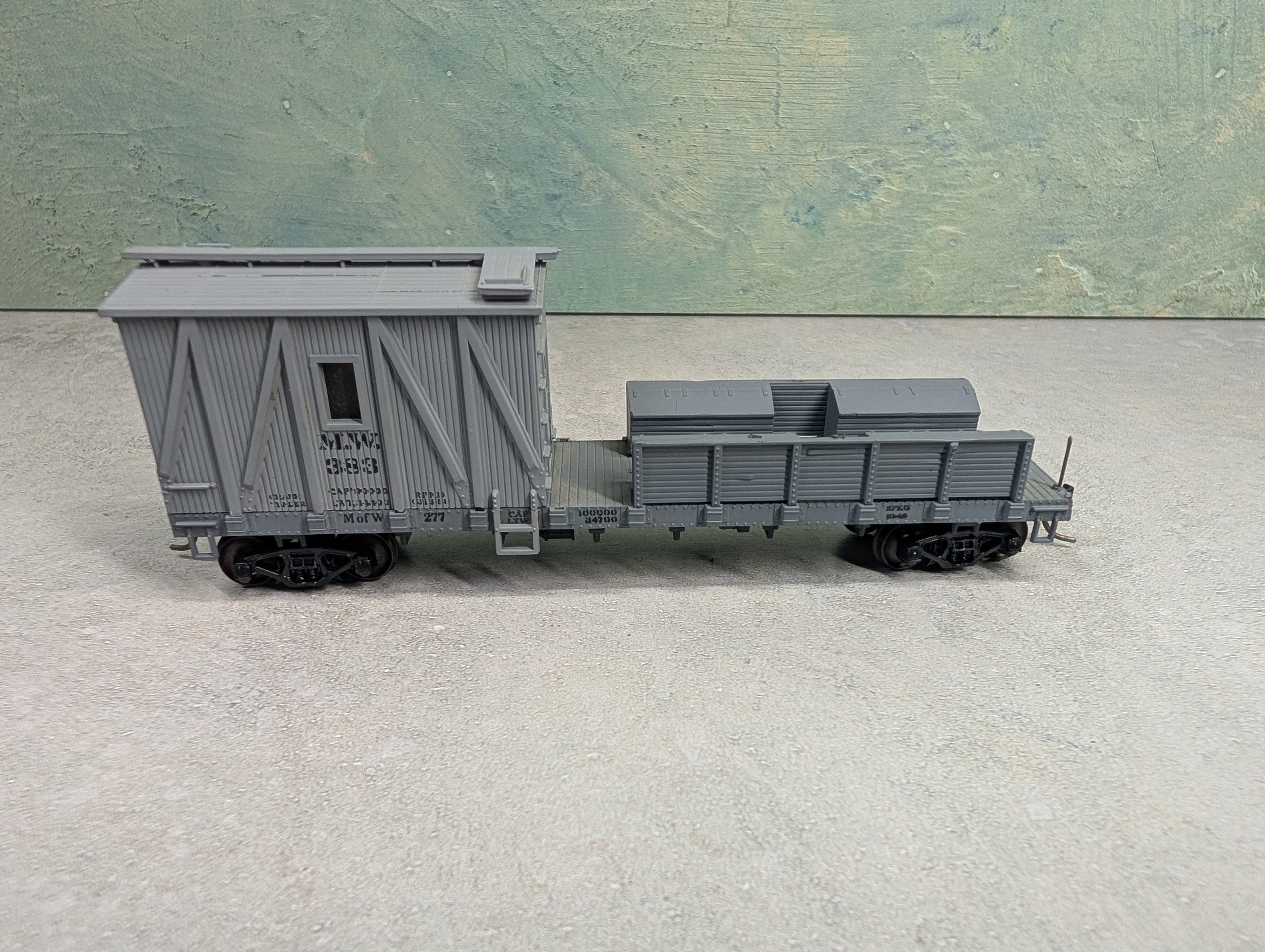 USED Athearn HO Scale MOW Boom Tender Work Caboose MW #383