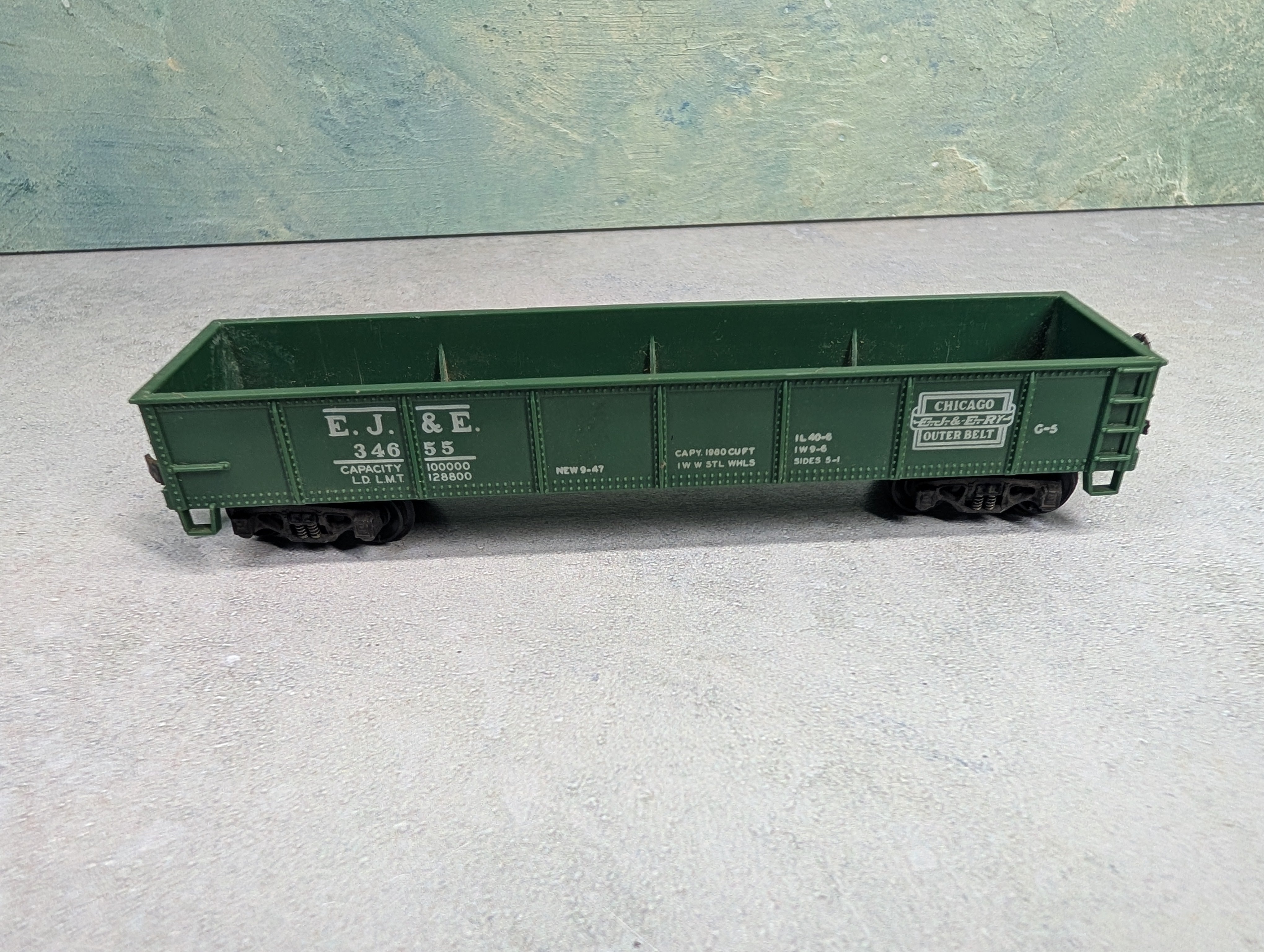 USED Varney HO Scale 40' Gondola Elgin Joliet & Eastern EJ&E #34655