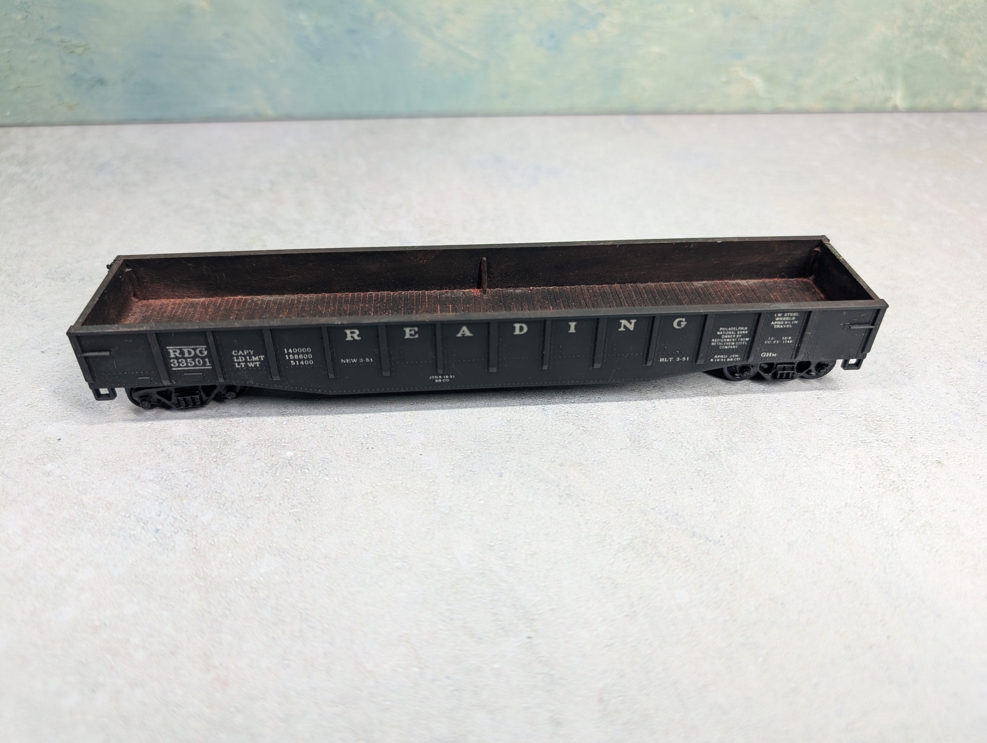 USED HO Scale 54' Gondola Reading RDG #33501