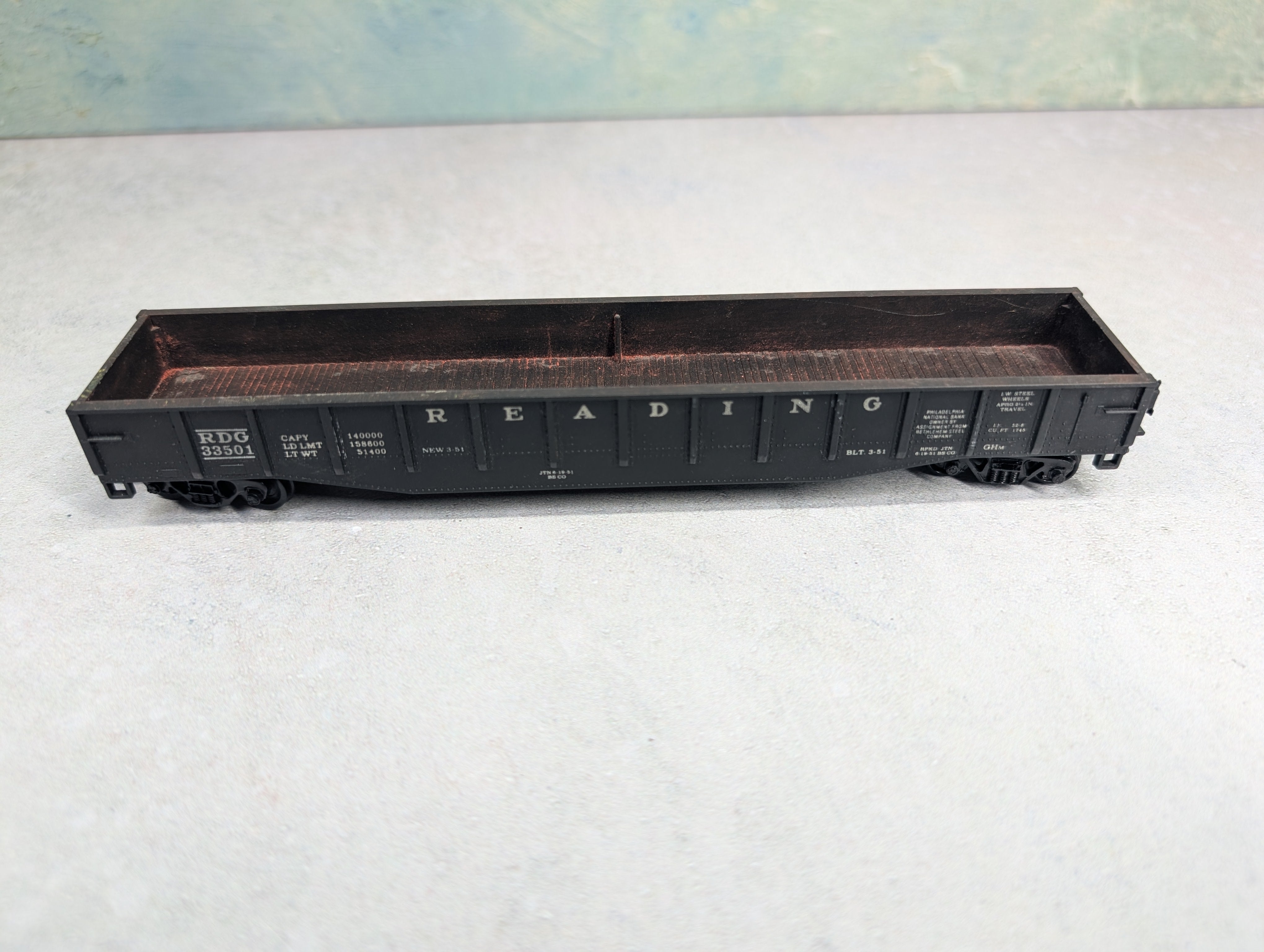 USED HO Scale 54' Gondola Reading RDG #33501