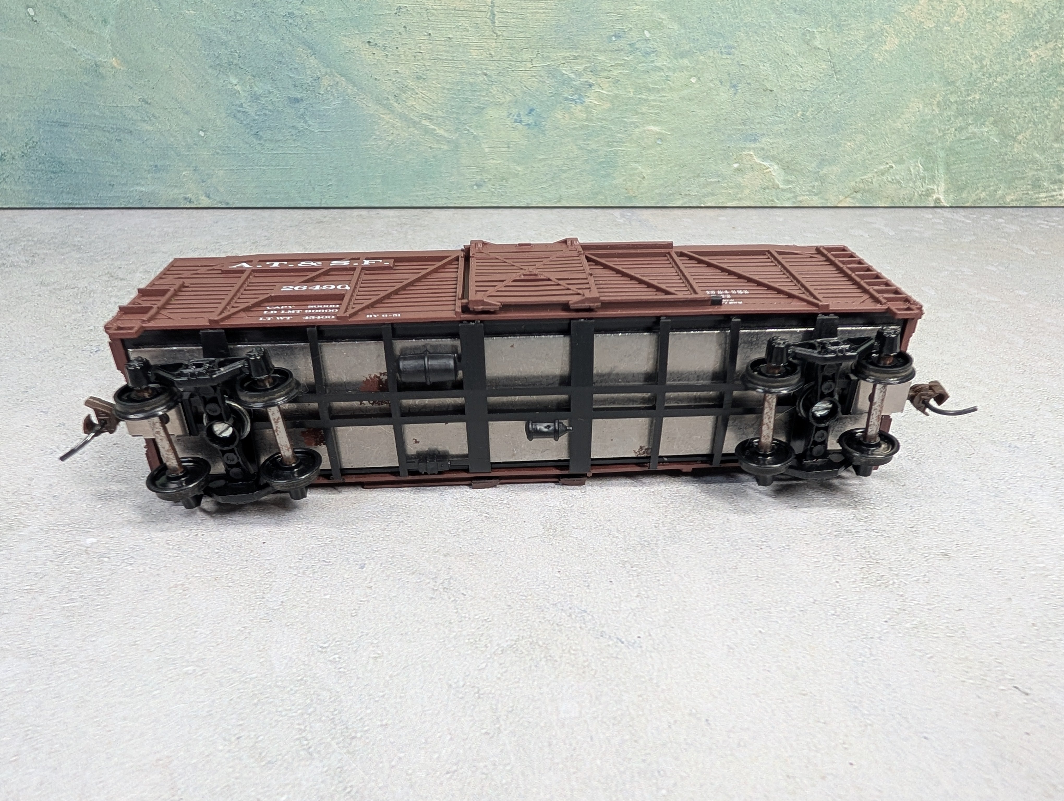 USED Athearn HO Scale 40' Cattle Stock Car Santa Fe ATSF #26490