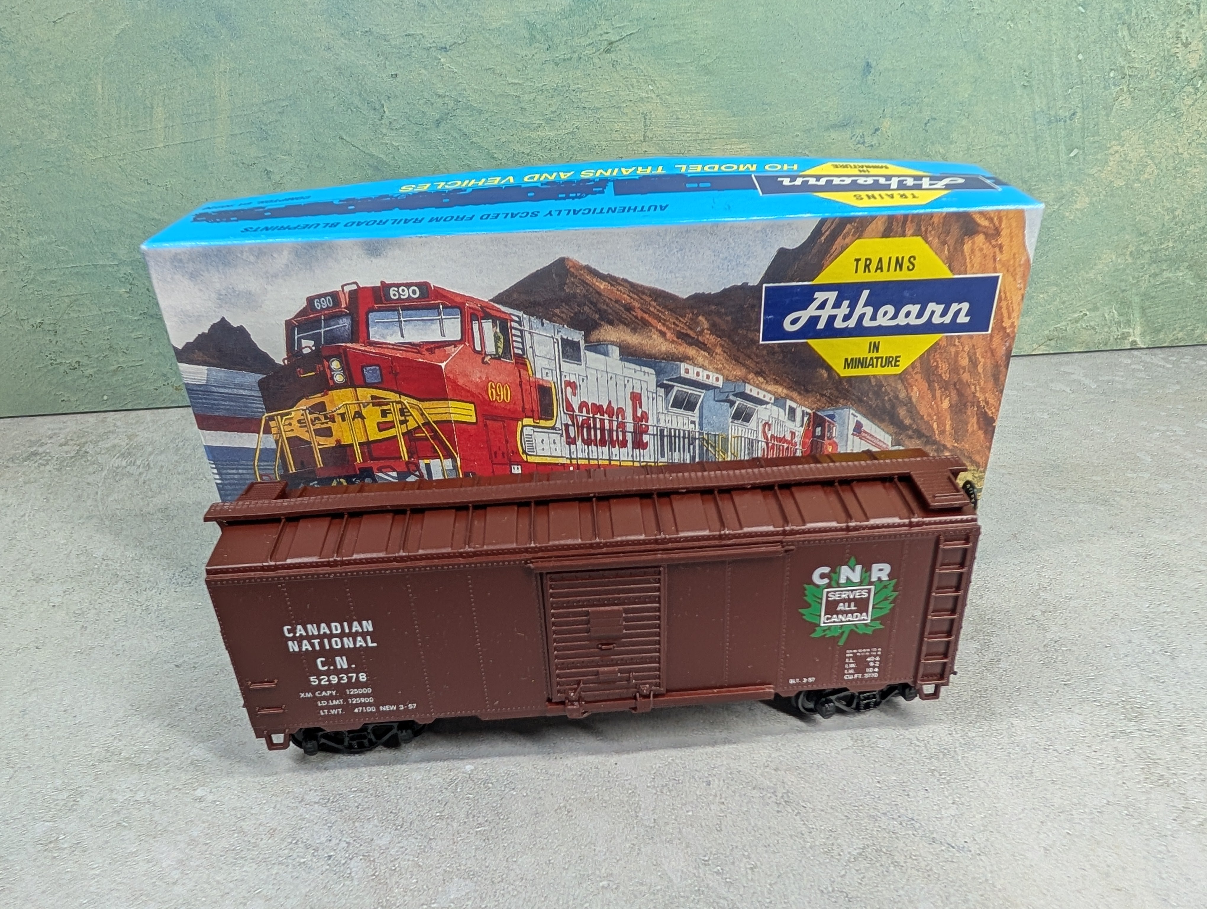 USED Athearn #305-1 HO Scale 40' Box Car Canadian National CN #529378 Rail Runner Custom