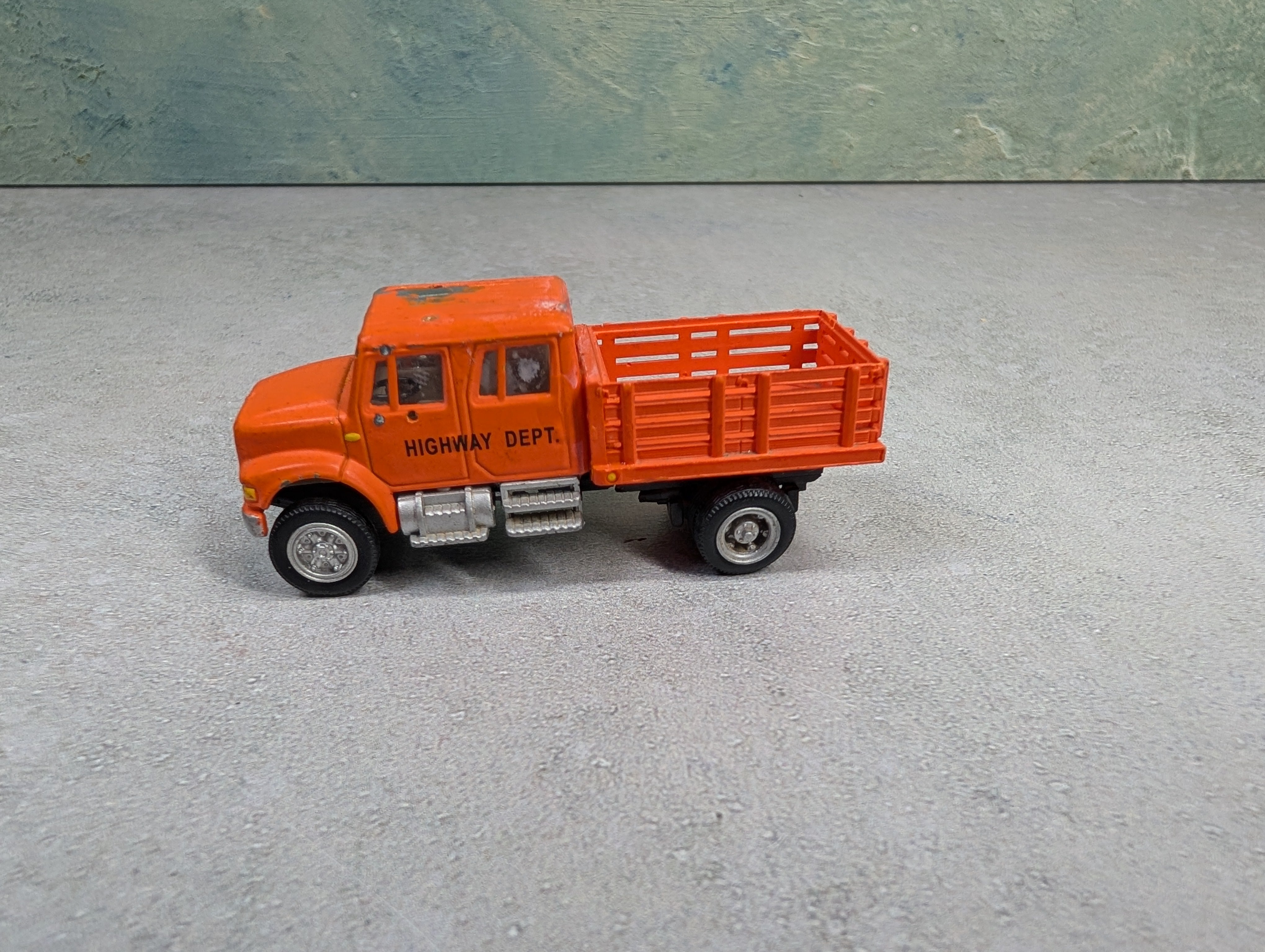 USED Boley HO Scale Orange Highway Dept Stake Bed Work Truck