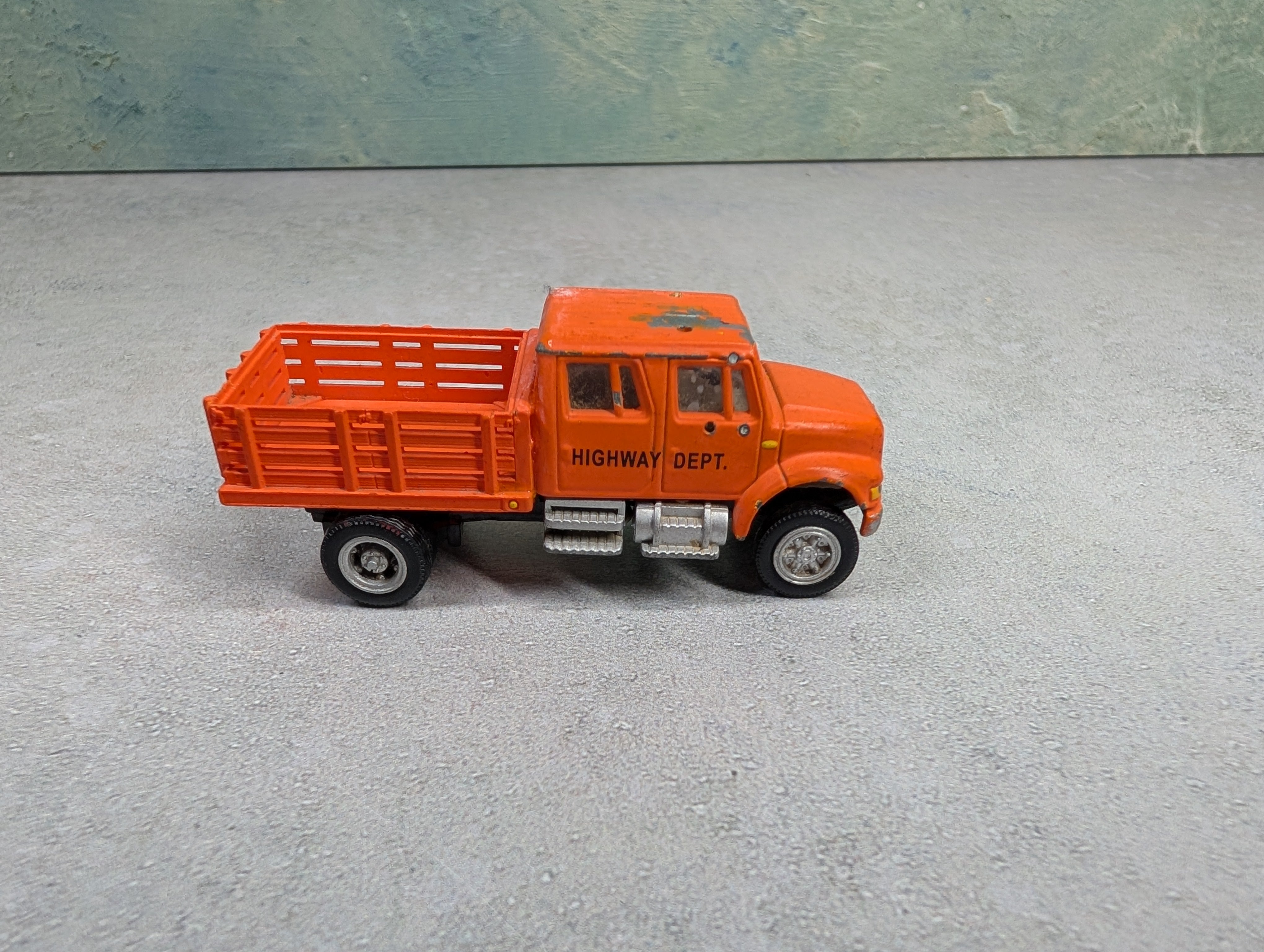 USED Boley HO Scale Orange Highway Dept Stake Bed Work Truck