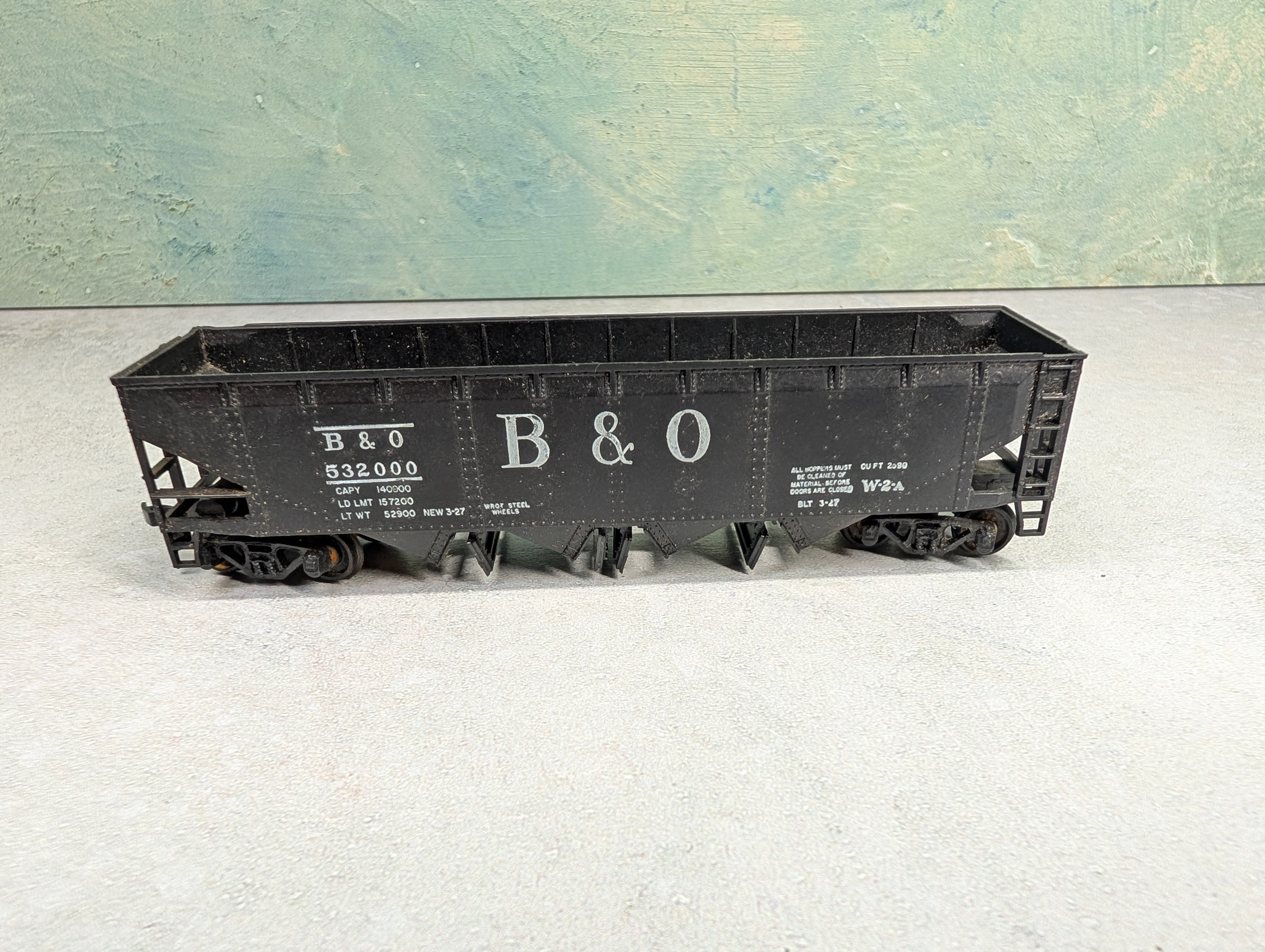 USED Athearn HO Scale Operating Quad Hopper Baltimore and Ohio B&O #532000