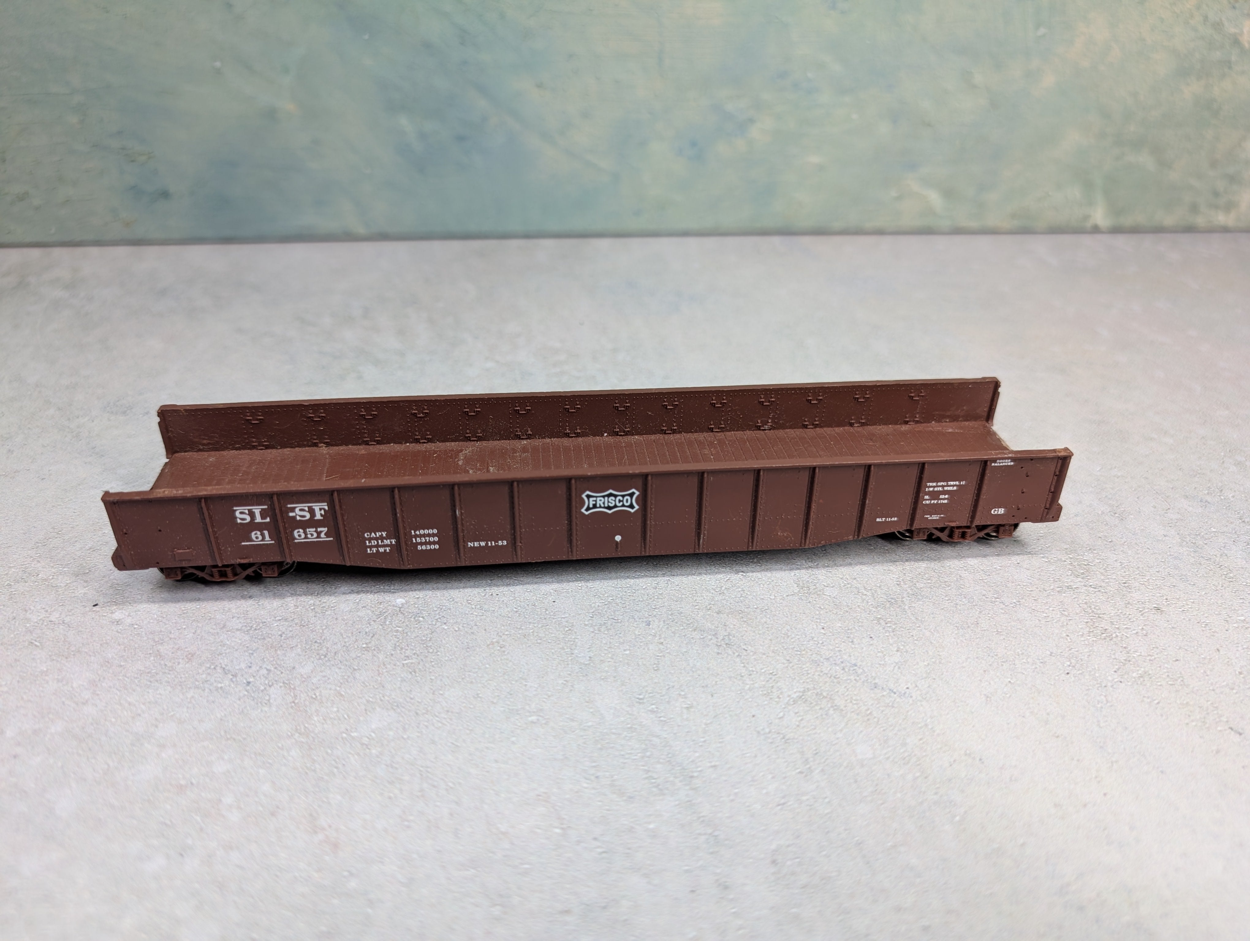 USED Life-Like HO Scale Proto 2000 52'6" Drop-End Mill Gondola Frisco SLSF #61657