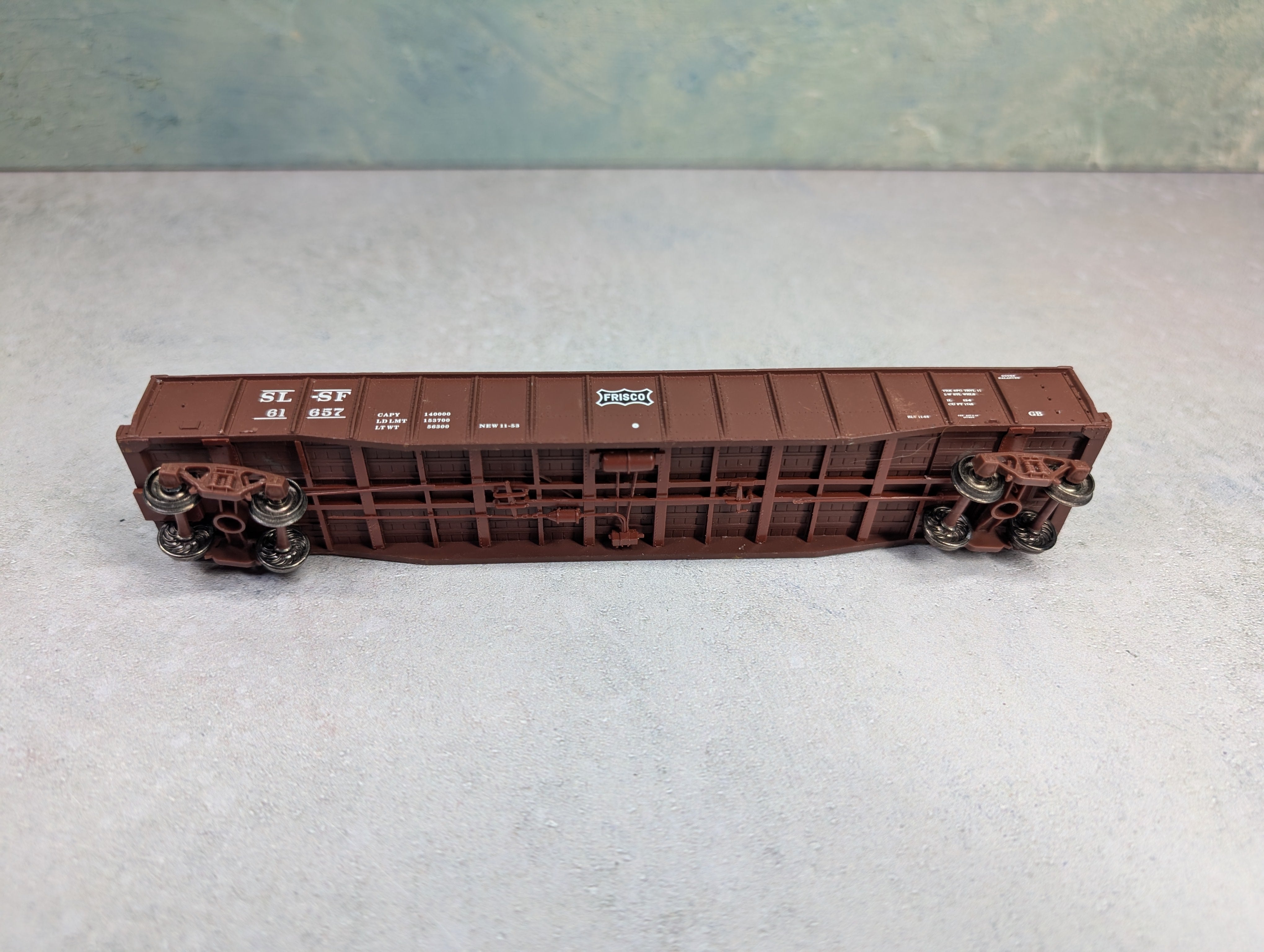 USED Life-Like HO Scale Proto 2000 52'6" Drop-End Mill Gondola Frisco SLSF #61657