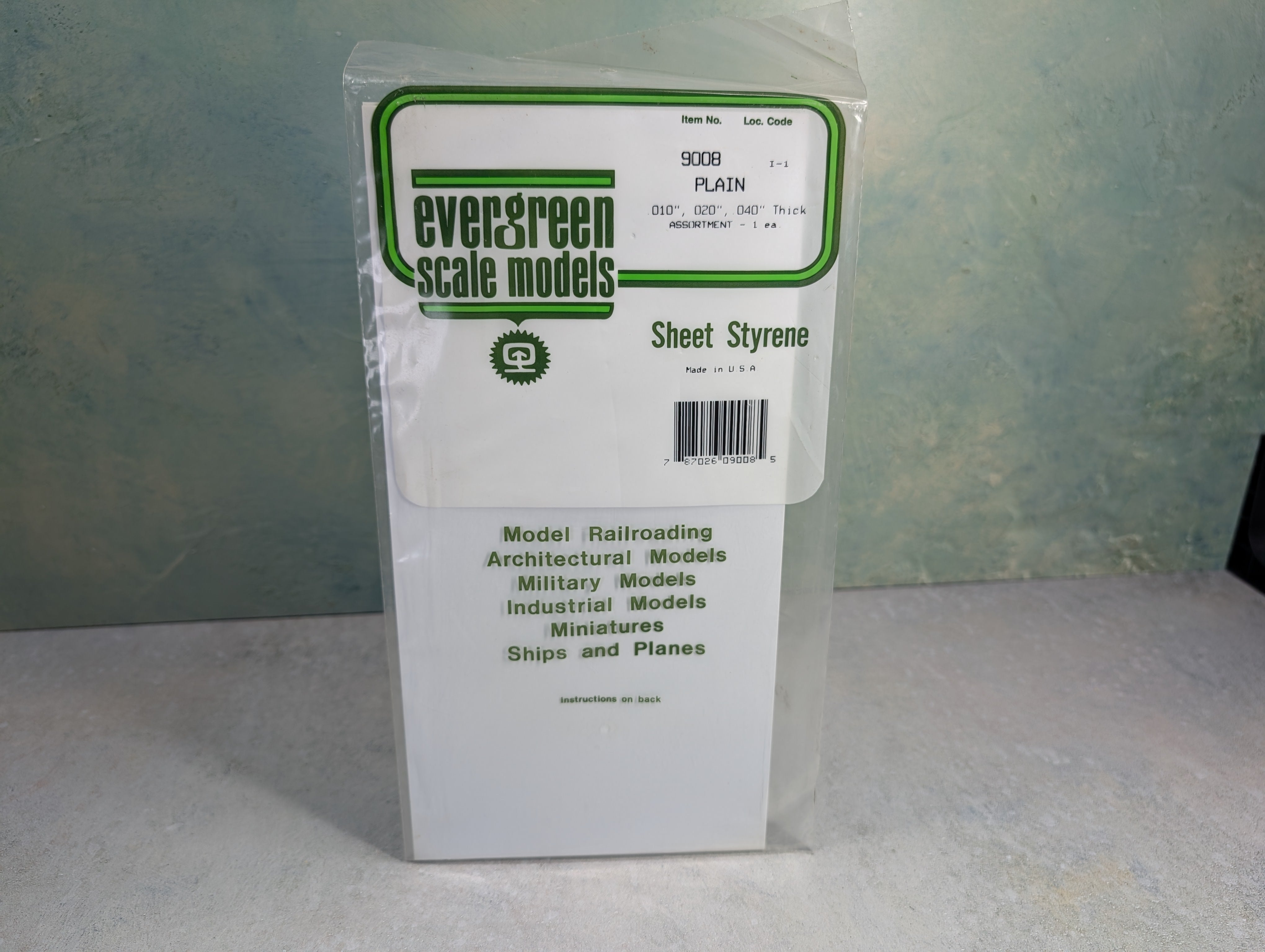 Evergreen Scale Models 9008 MULTI Scale Sheet Styrene Plain White 3 PC Assortment