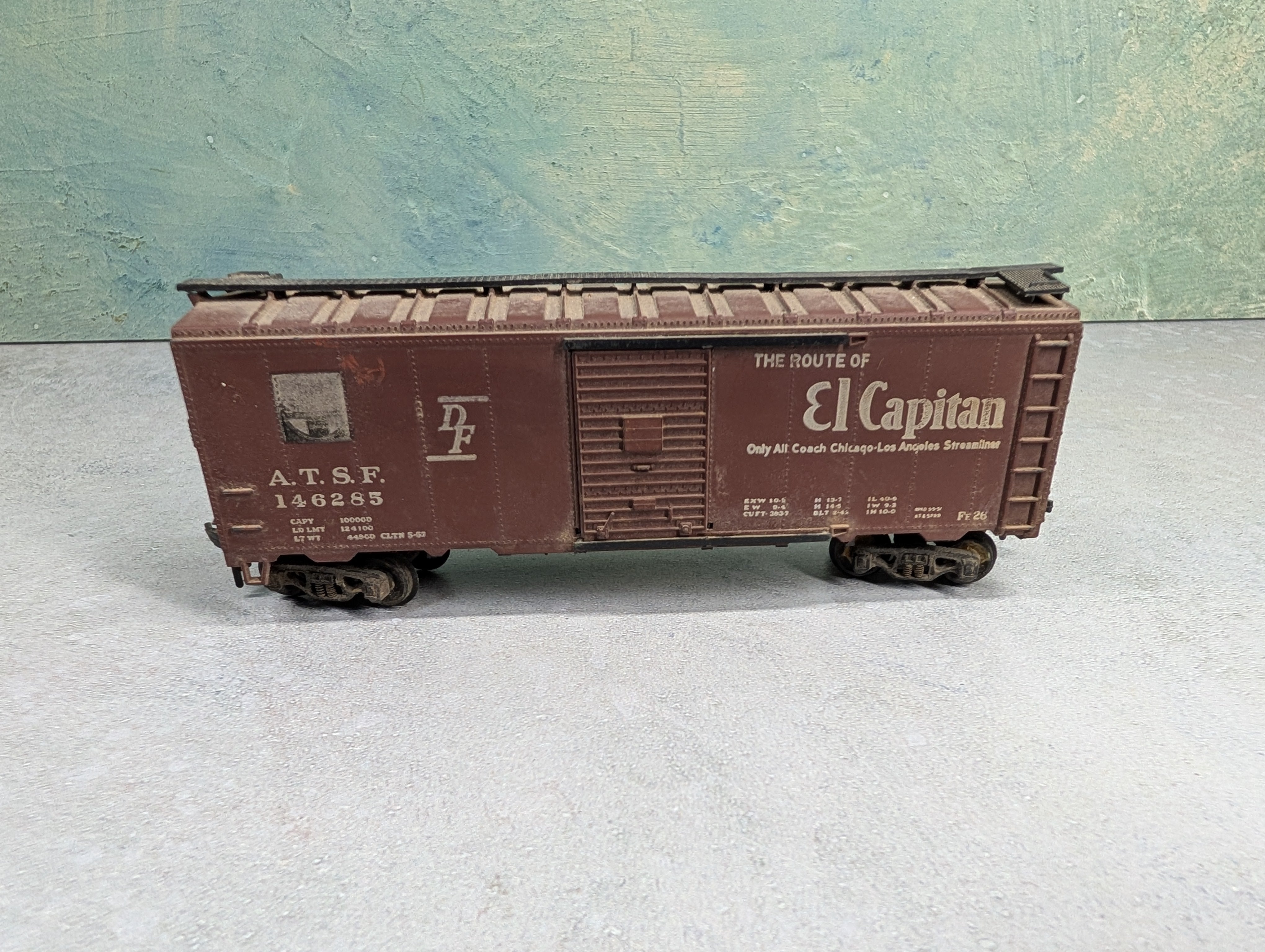 USED Athearn HO Scale 40' Box Car Santa Fe ATSF #146285 Rough