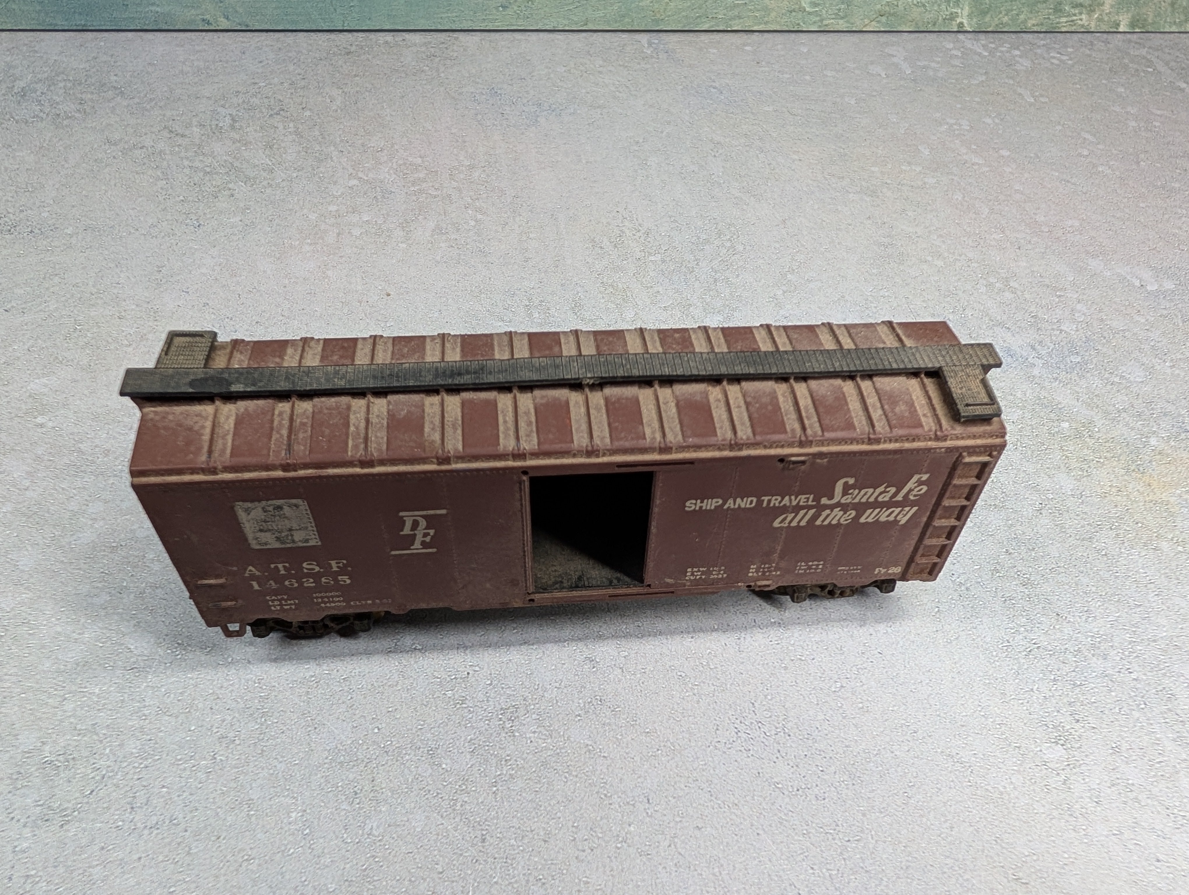 USED Athearn HO Scale 40' Box Car Santa Fe ATSF #146285 Rough