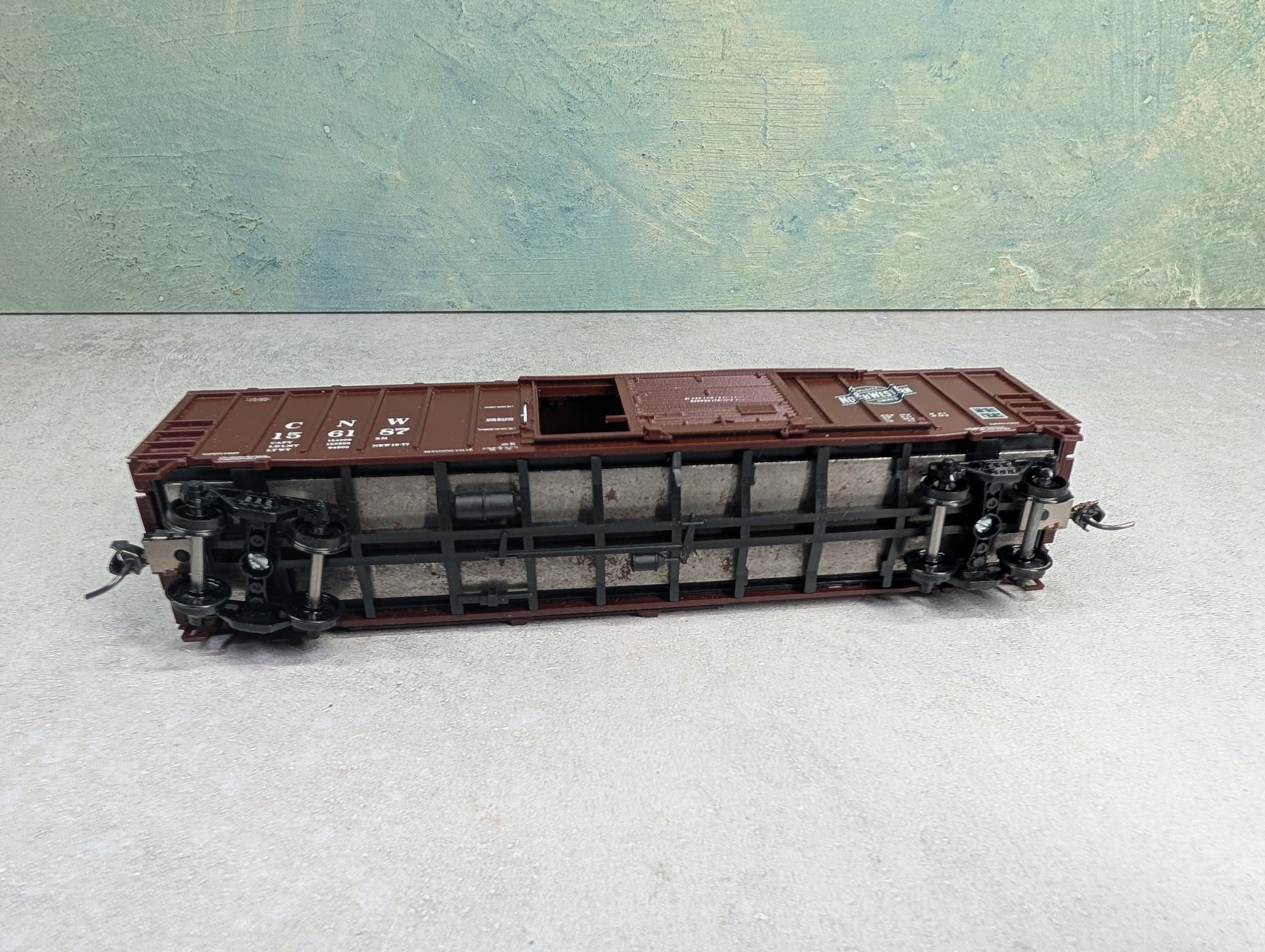 USED Athearn 214 HO Scale 50' Modern Box Car Chicago & North Western CNW #156187 Rail Runner Custom