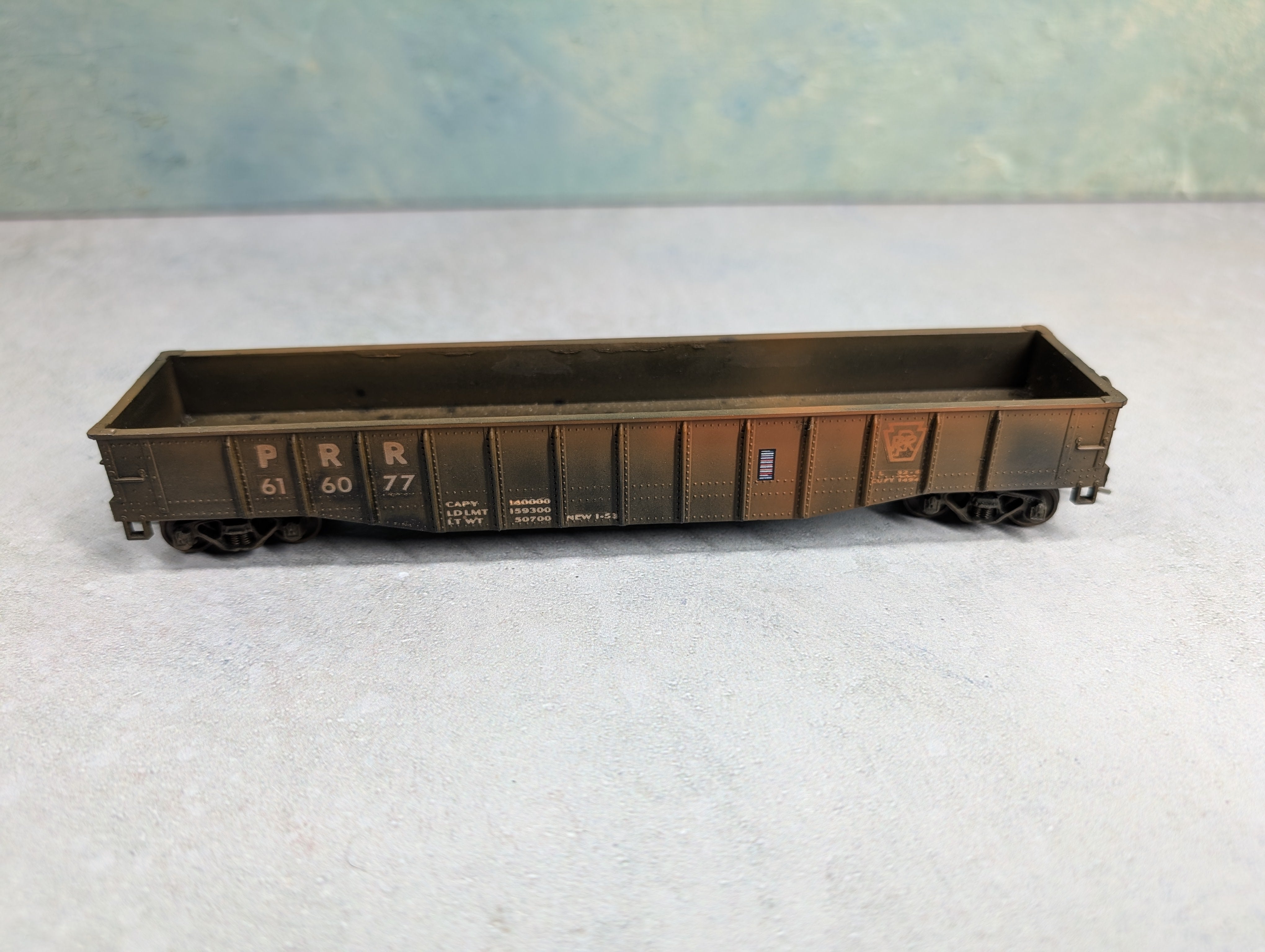 USED Athearn HO Scale 50' Gondola Pennsylvania PRR #616077 Beautifully Weathered