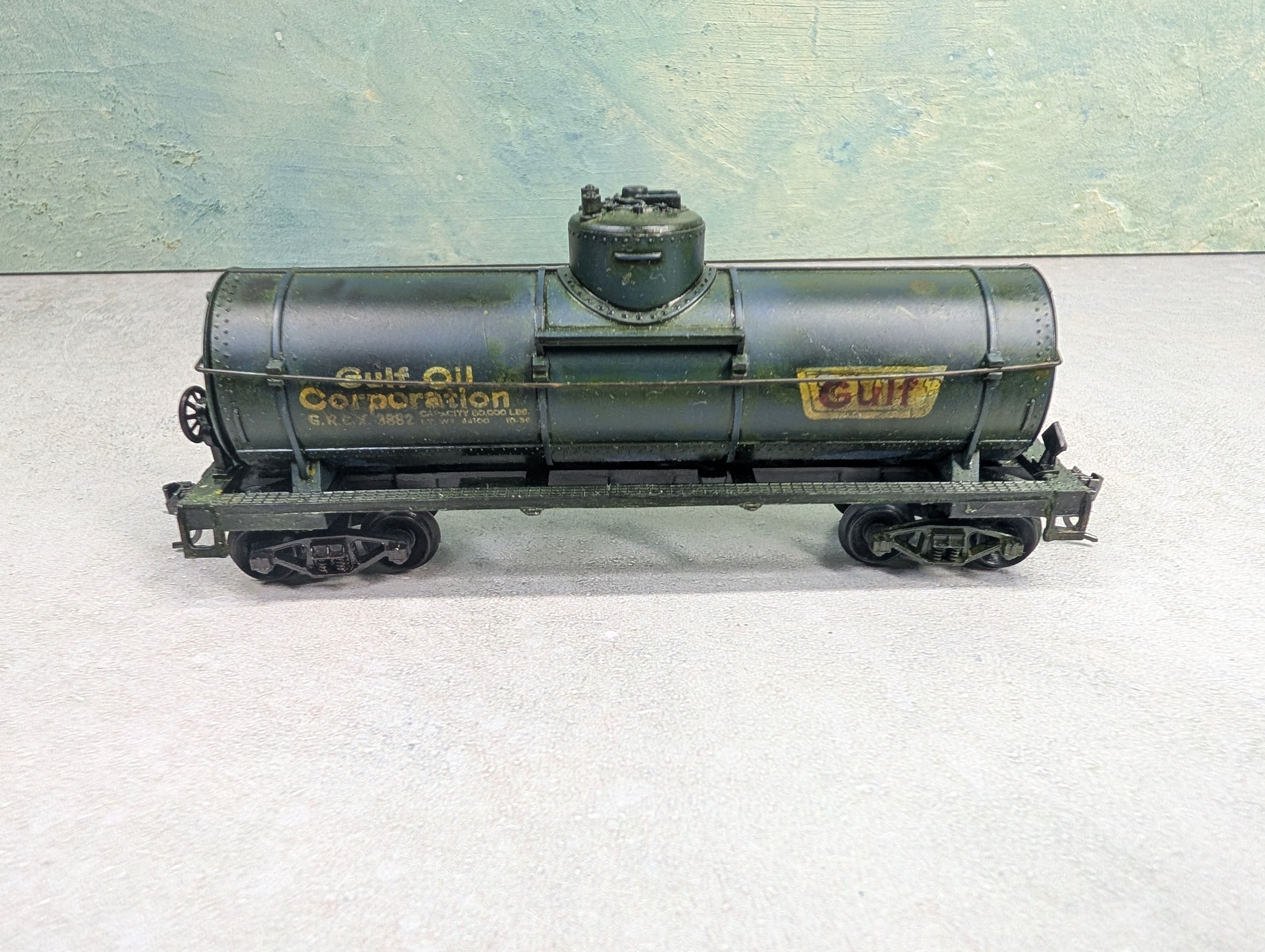 USED Life-Like HO Scale Single Dome Tank Car Gulf GRCX #3882 Custom Paint