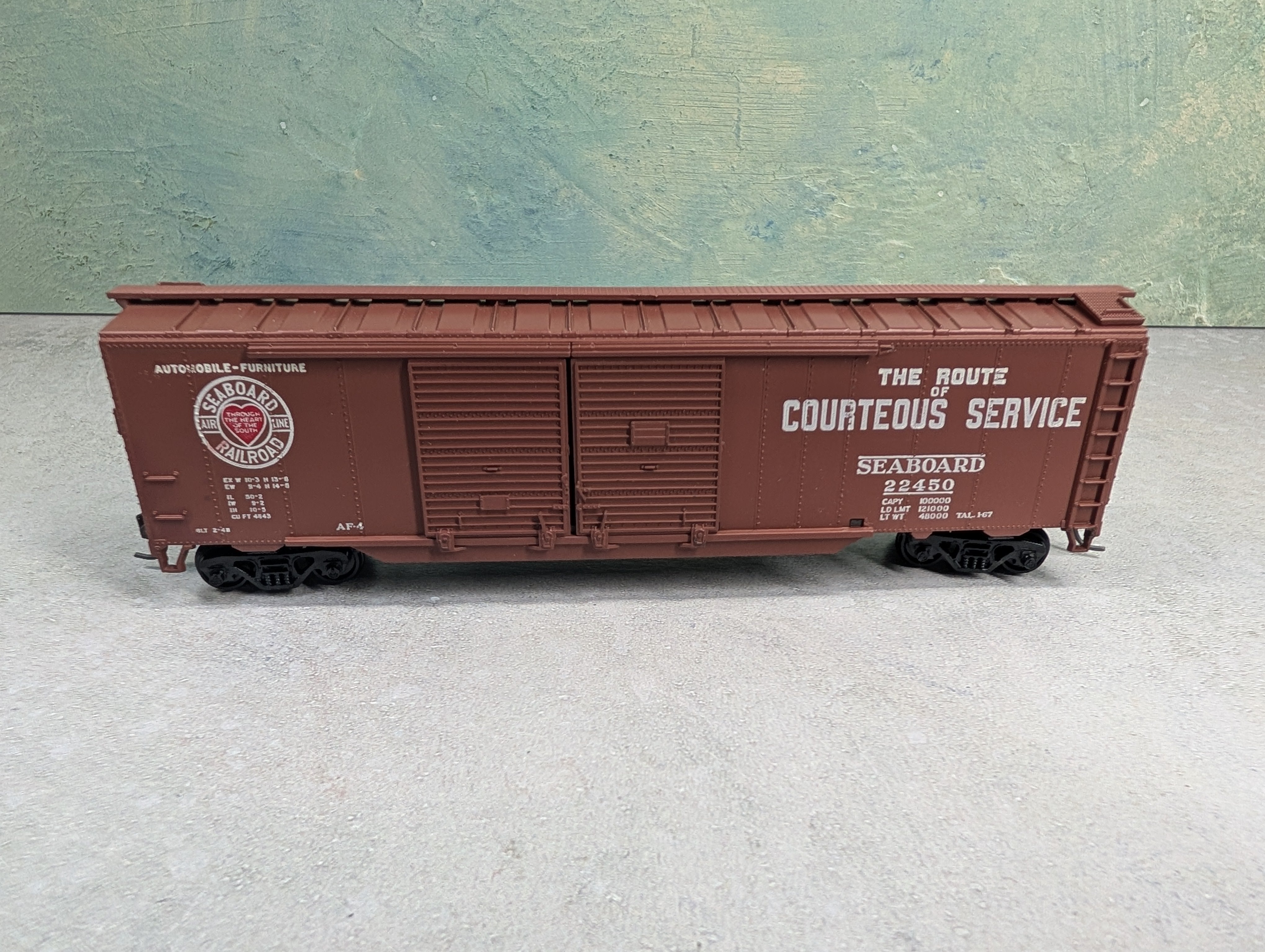 USED Athearn HO Scale 50' DD Box Car Seaboard Air Line #22450