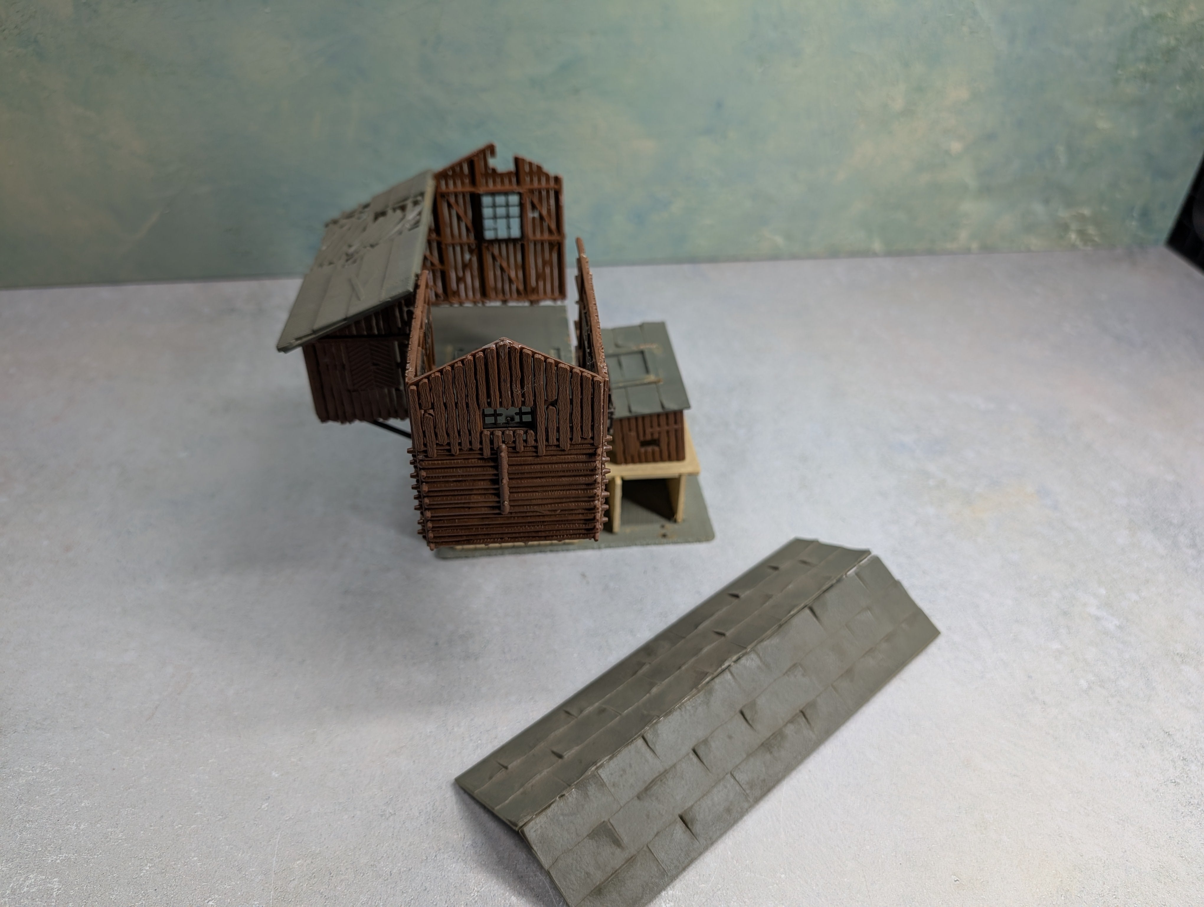 USED HO Scale Two Story Shanty (missing parts)