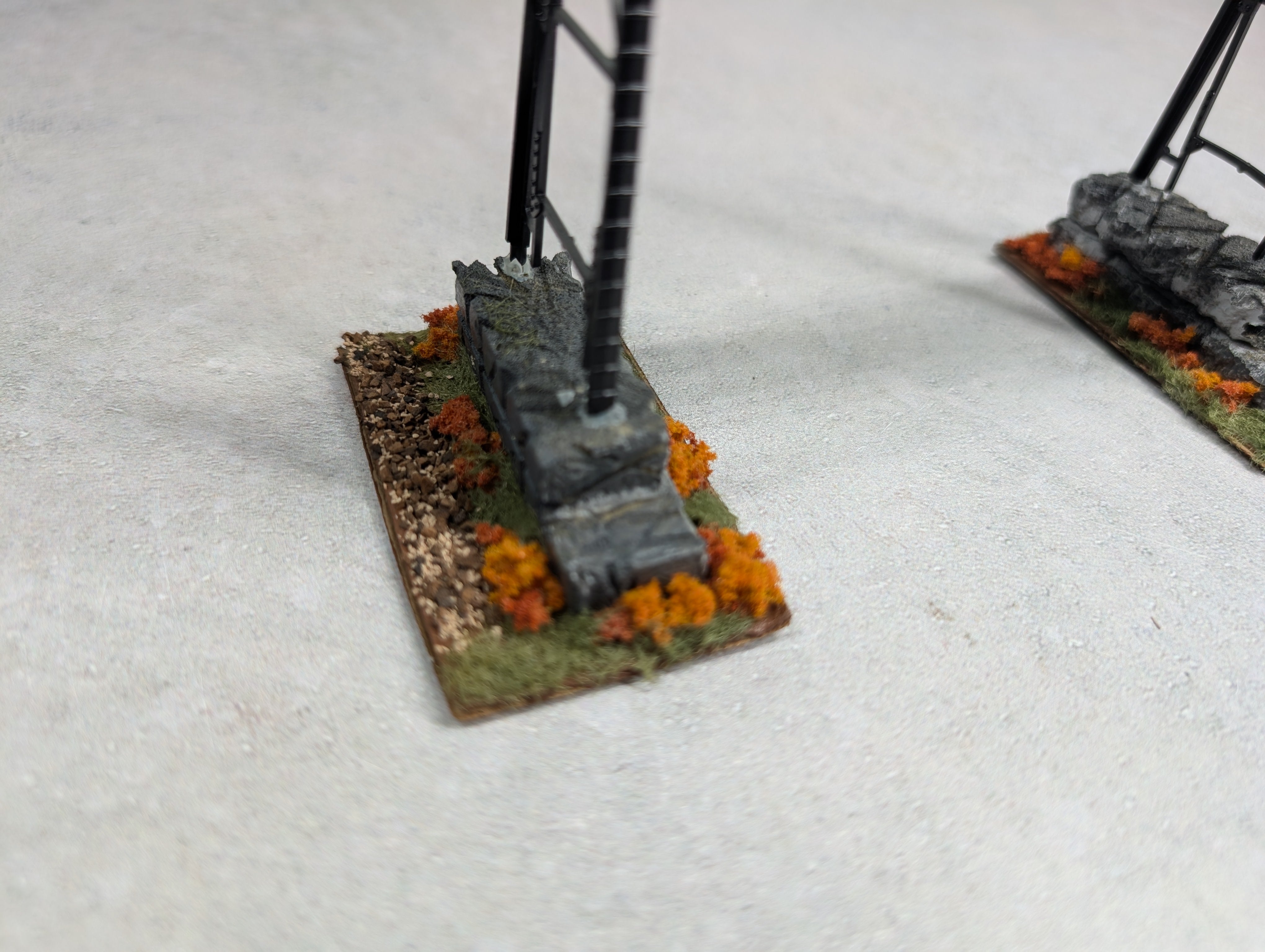 USED HO Scale Signal Bridge w/ Stone Bases