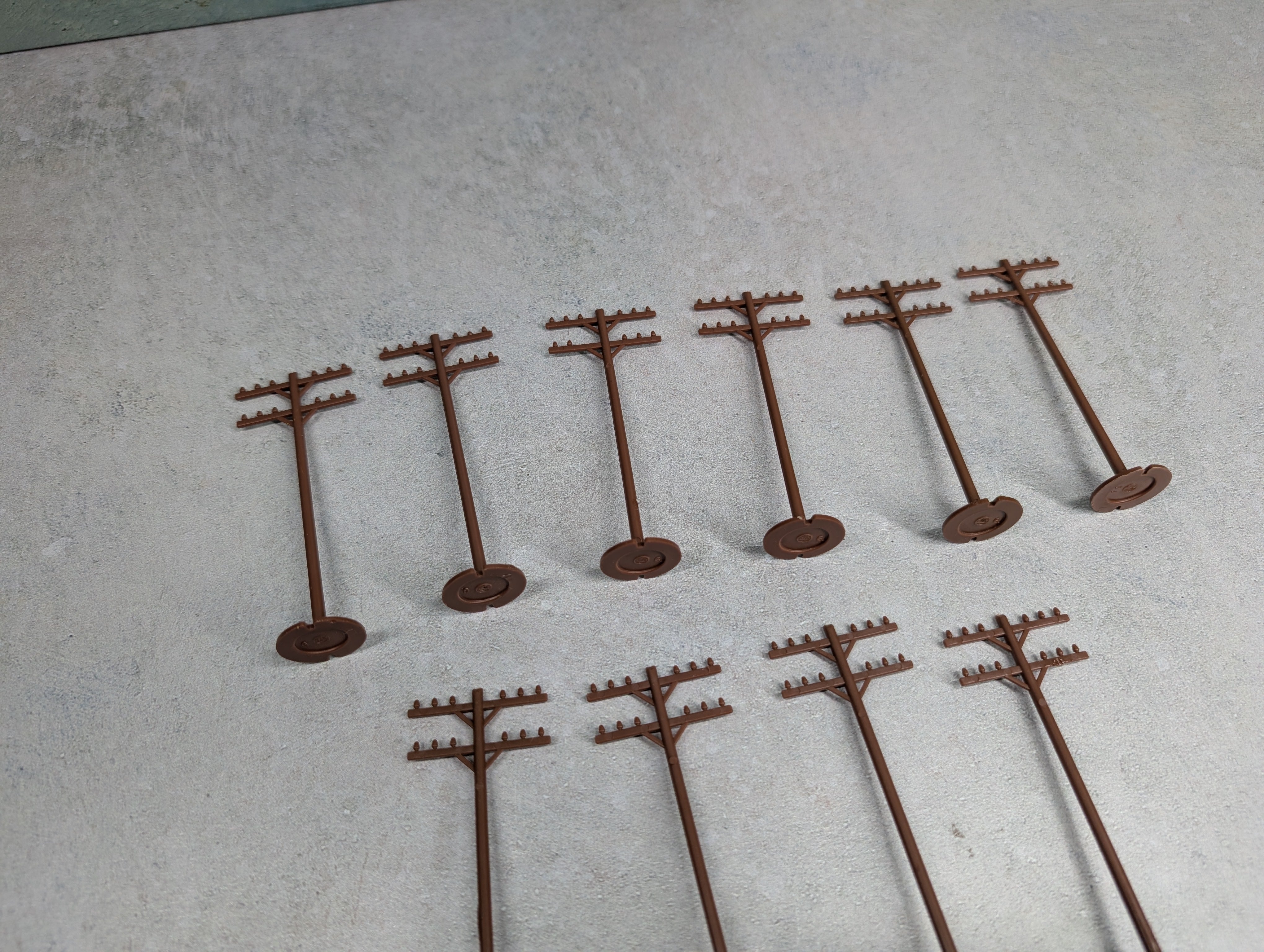 USED Bachmann HO Scale Telephone Poles (10 pcs)