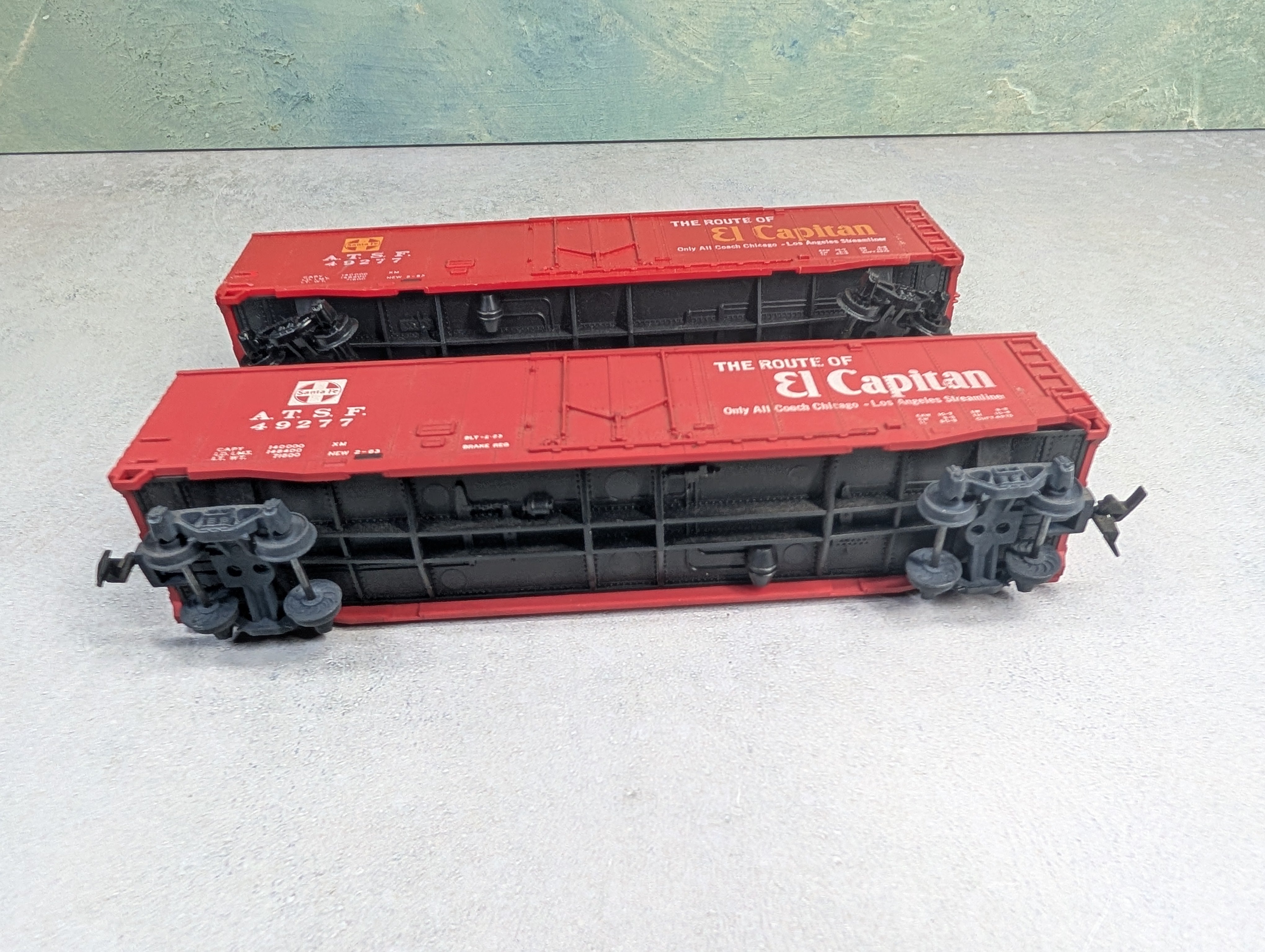 USED Tyco HO Scale Lot of 50' Boxcars Santa Fe, Burlington Northern (3 pcs)