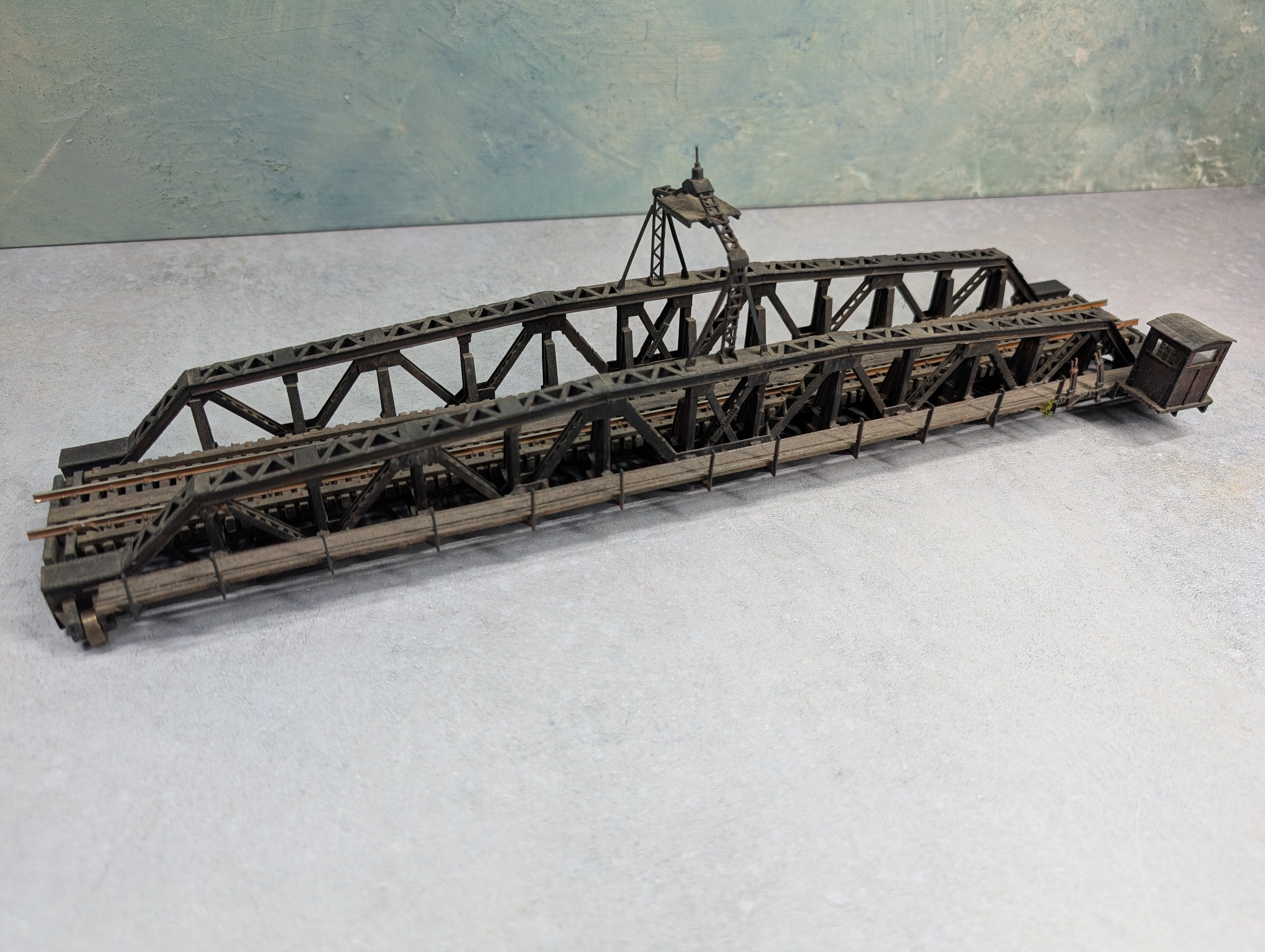 USED HO Scale Custom Made Turntable Bridge Weathered