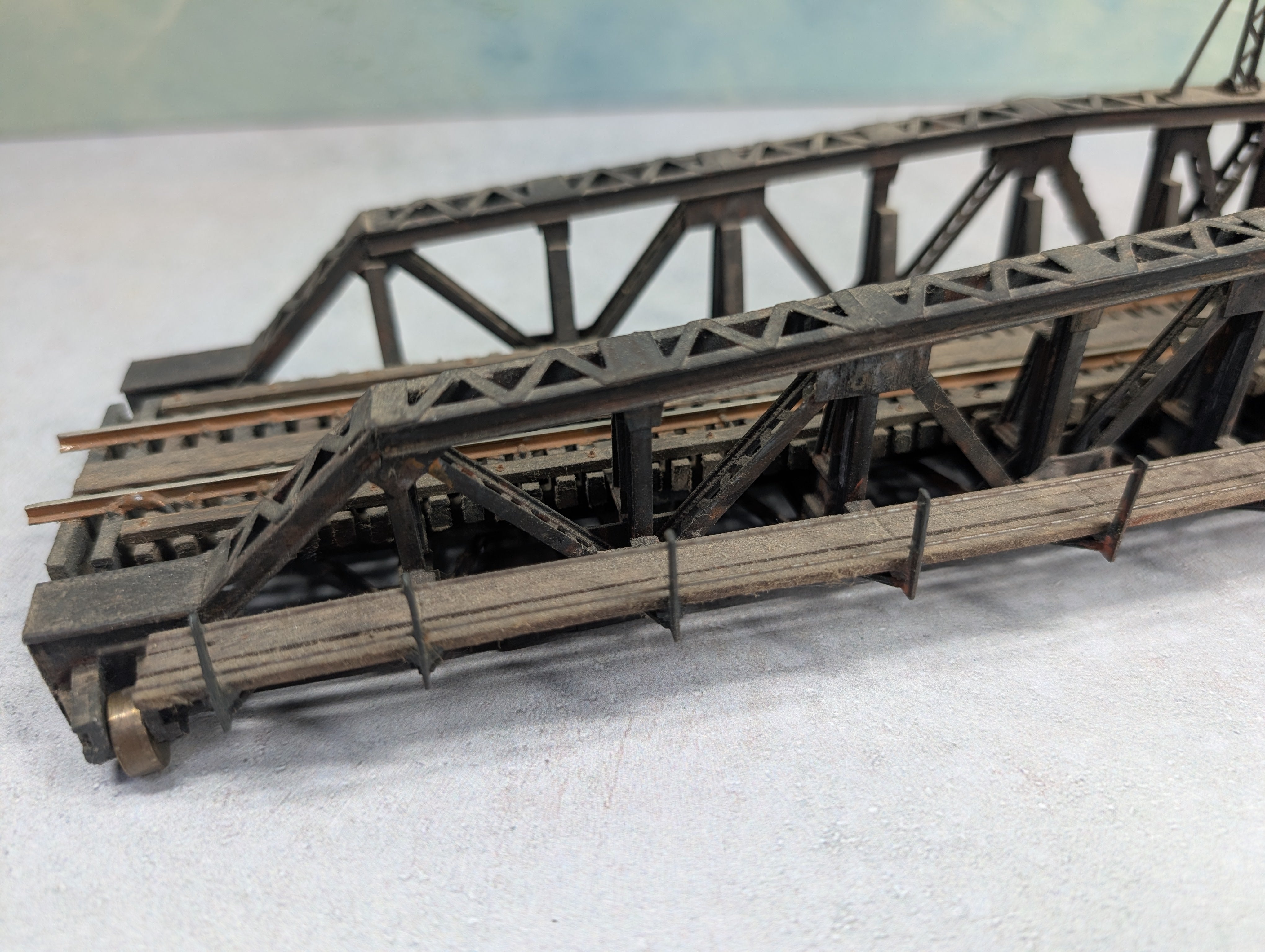 USED HO Scale Custom Made Turntable Bridge Weathered
