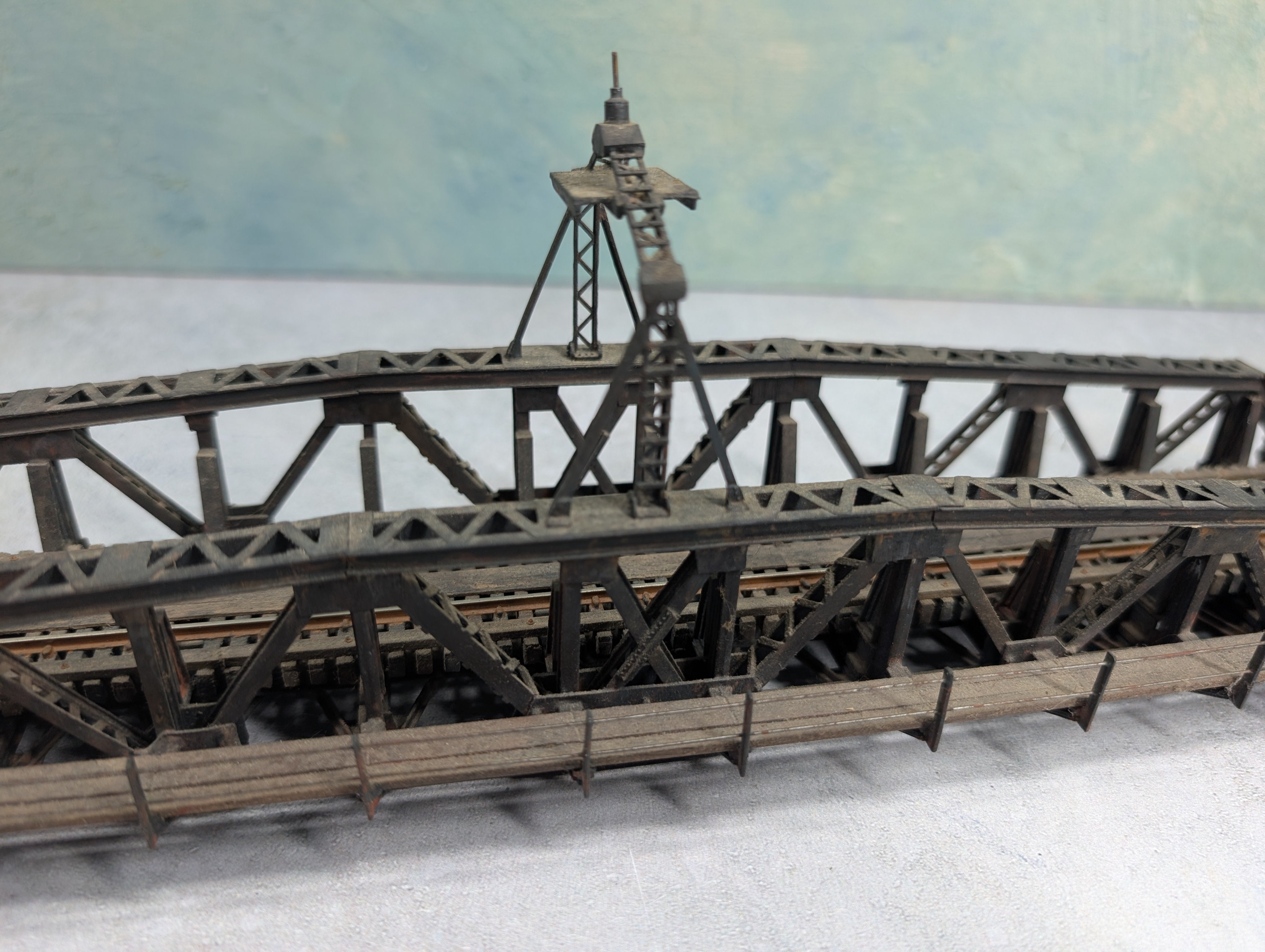 USED HO Scale Custom Made Turntable Bridge Weathered