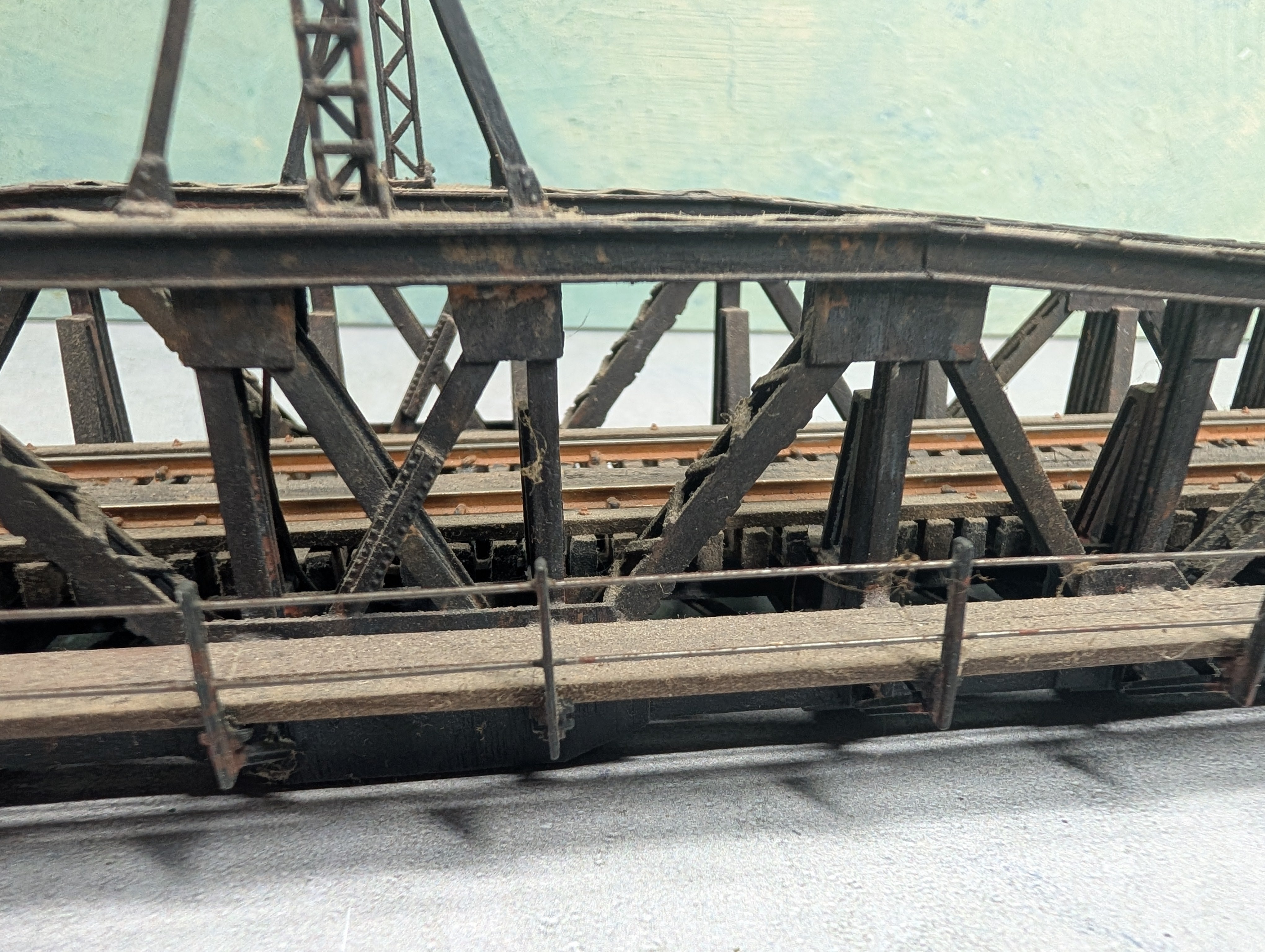 USED HO Scale Custom Made Turntable Bridge Weathered