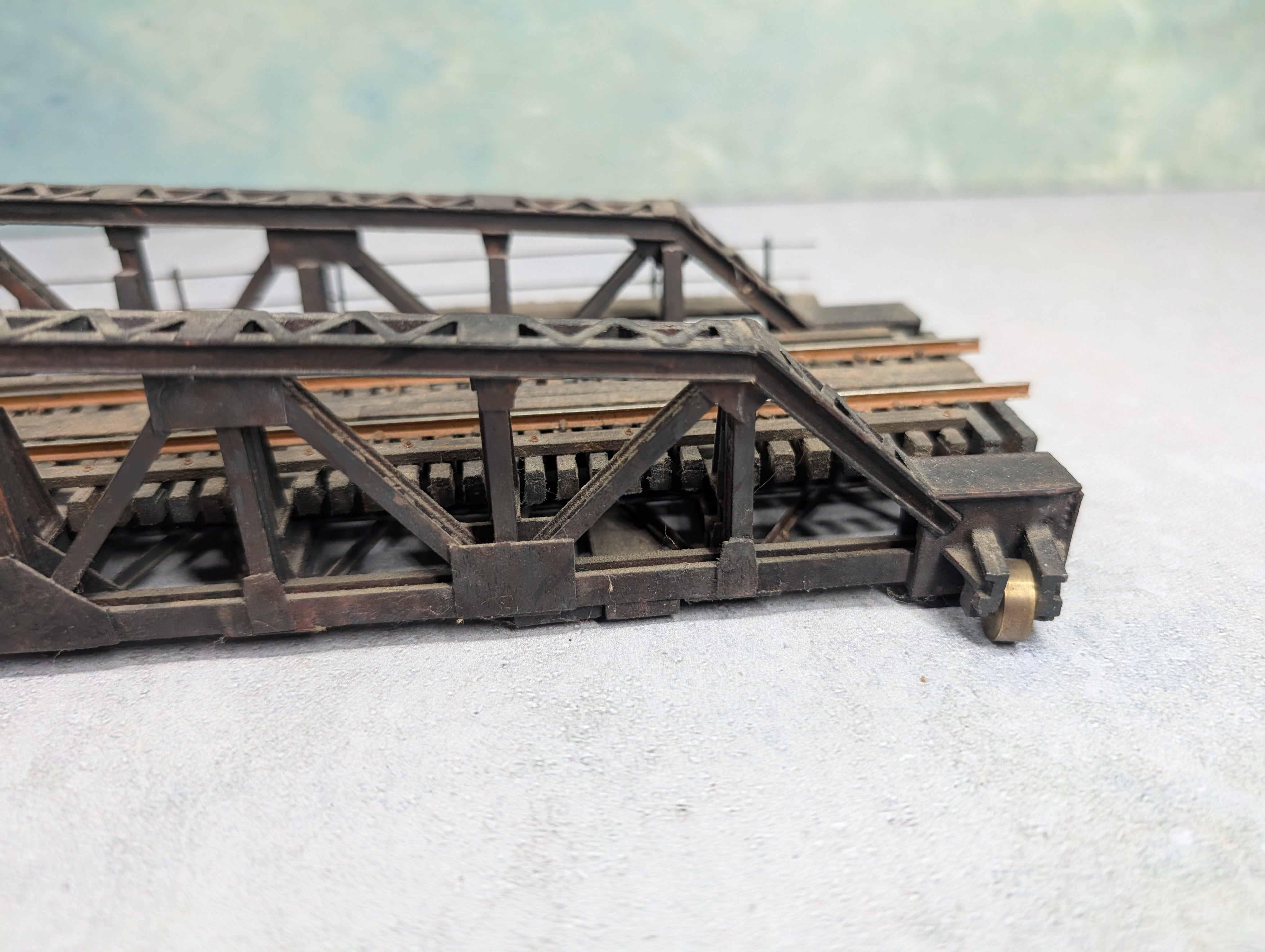 USED HO Scale Custom Made Turntable Bridge Weathered