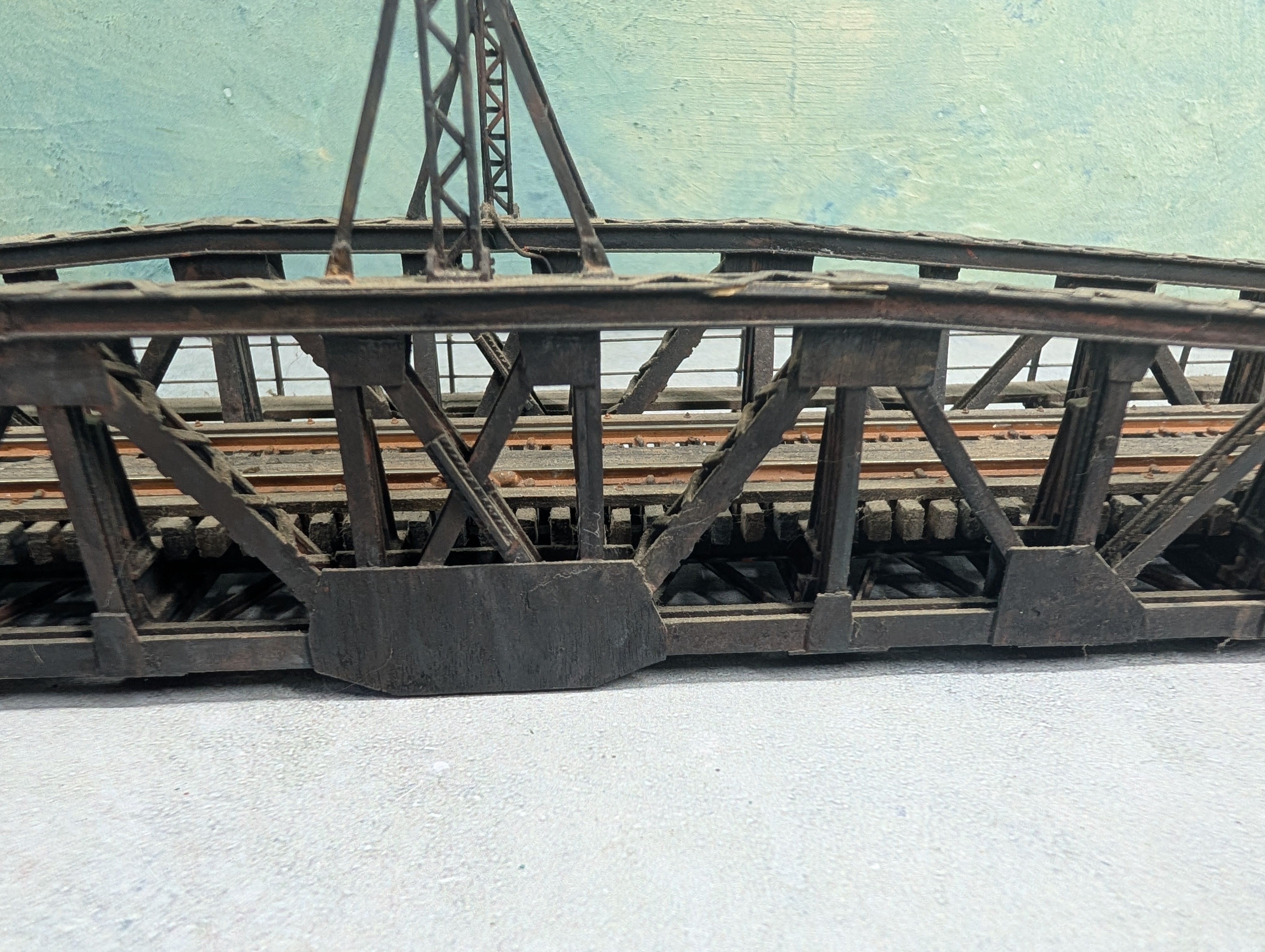 USED HO Scale Custom Made Turntable Bridge Weathered