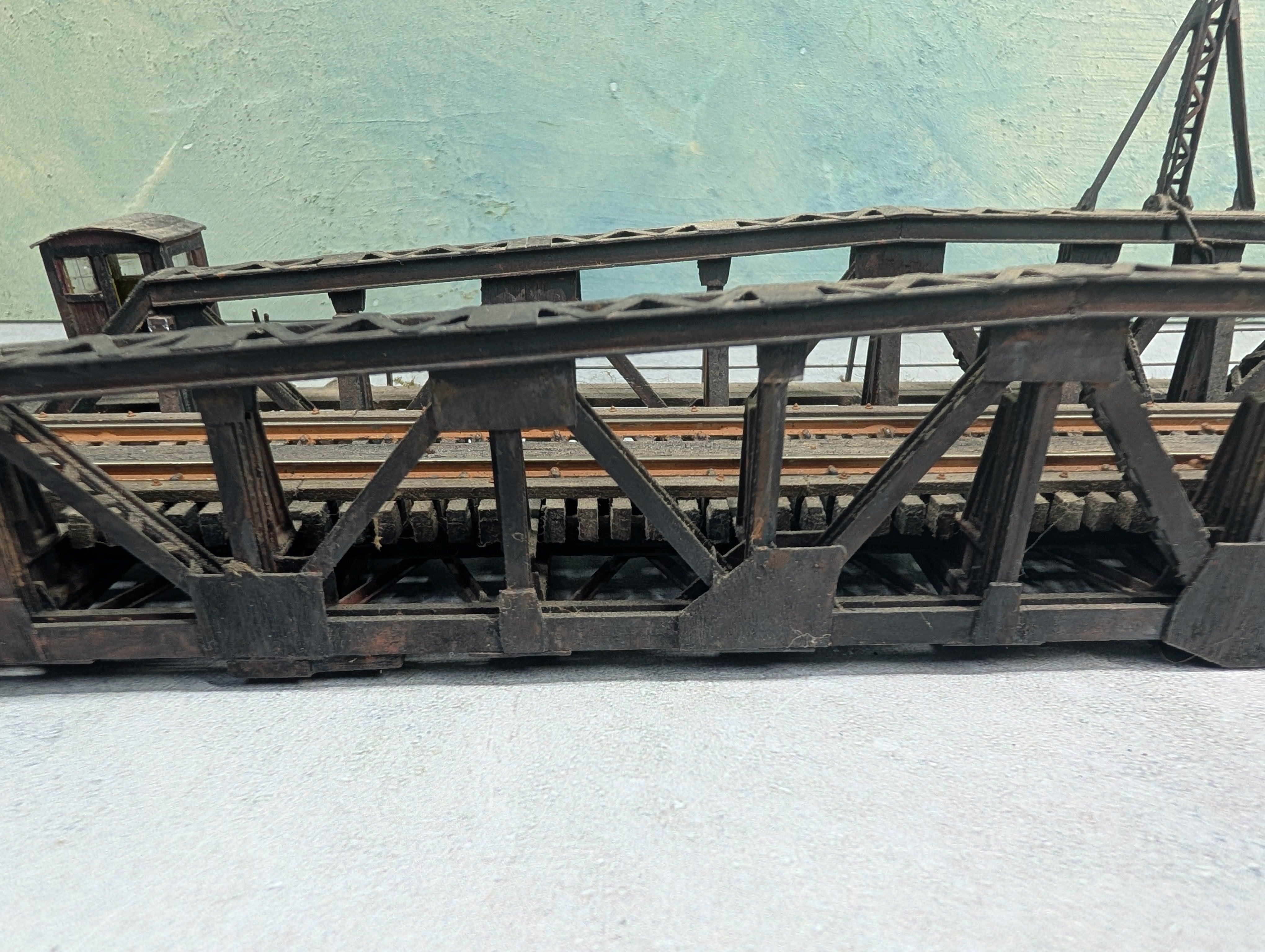 USED HO Scale Custom Made Turntable Bridge Weathered