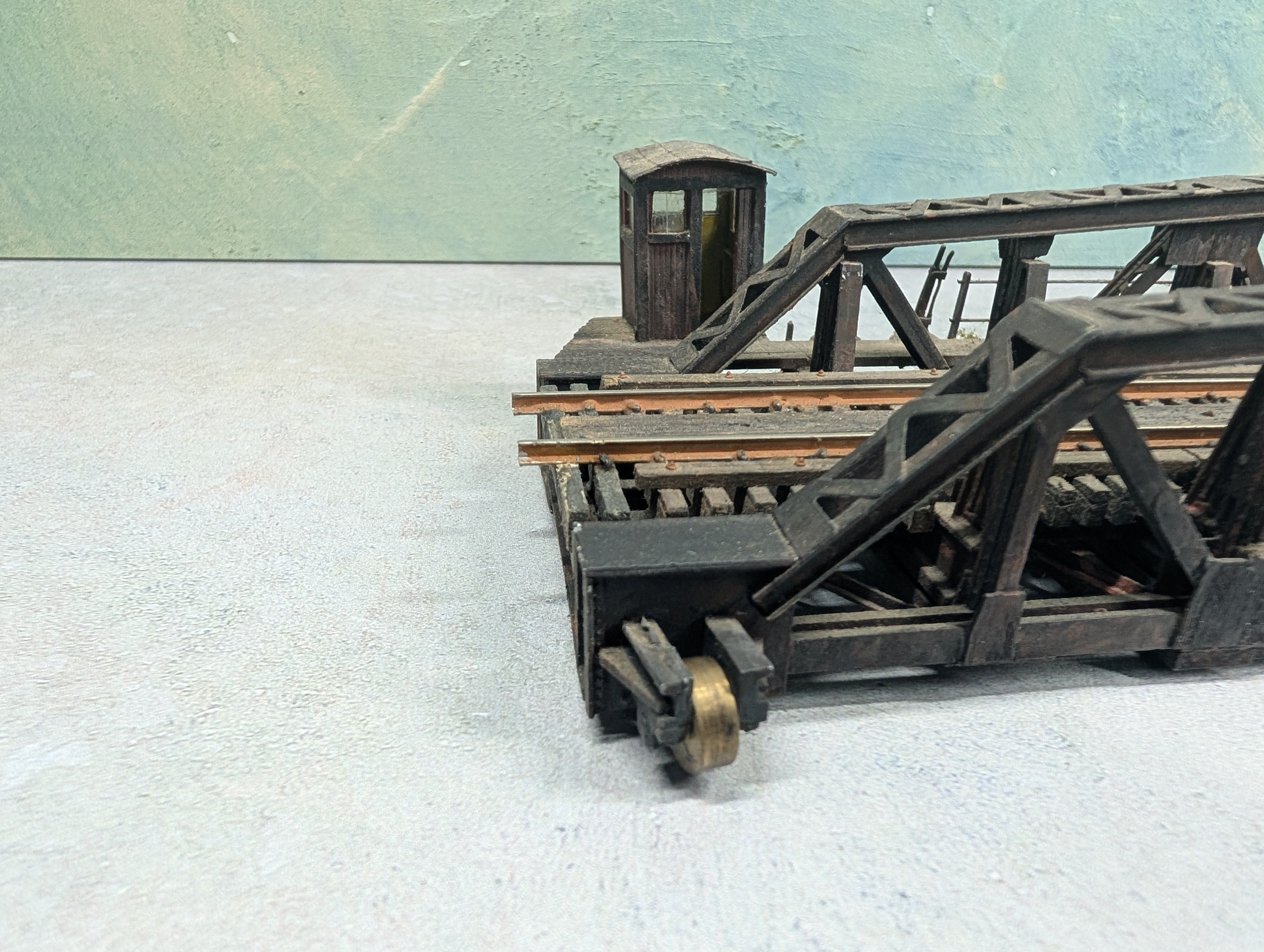 USED HO Scale Custom Made Turntable Bridge Weathered