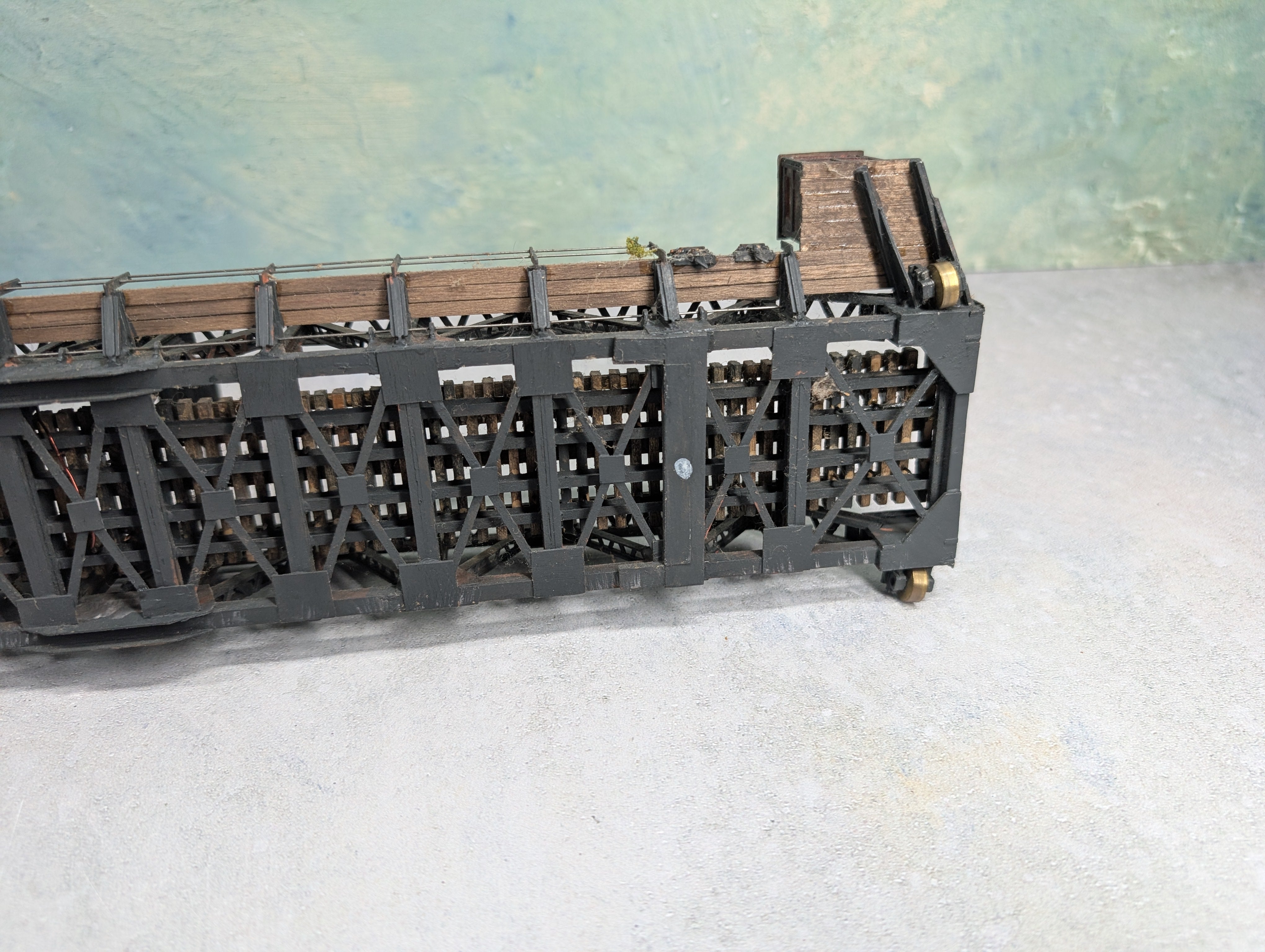 USED HO Scale Custom Made Turntable Bridge Weathered