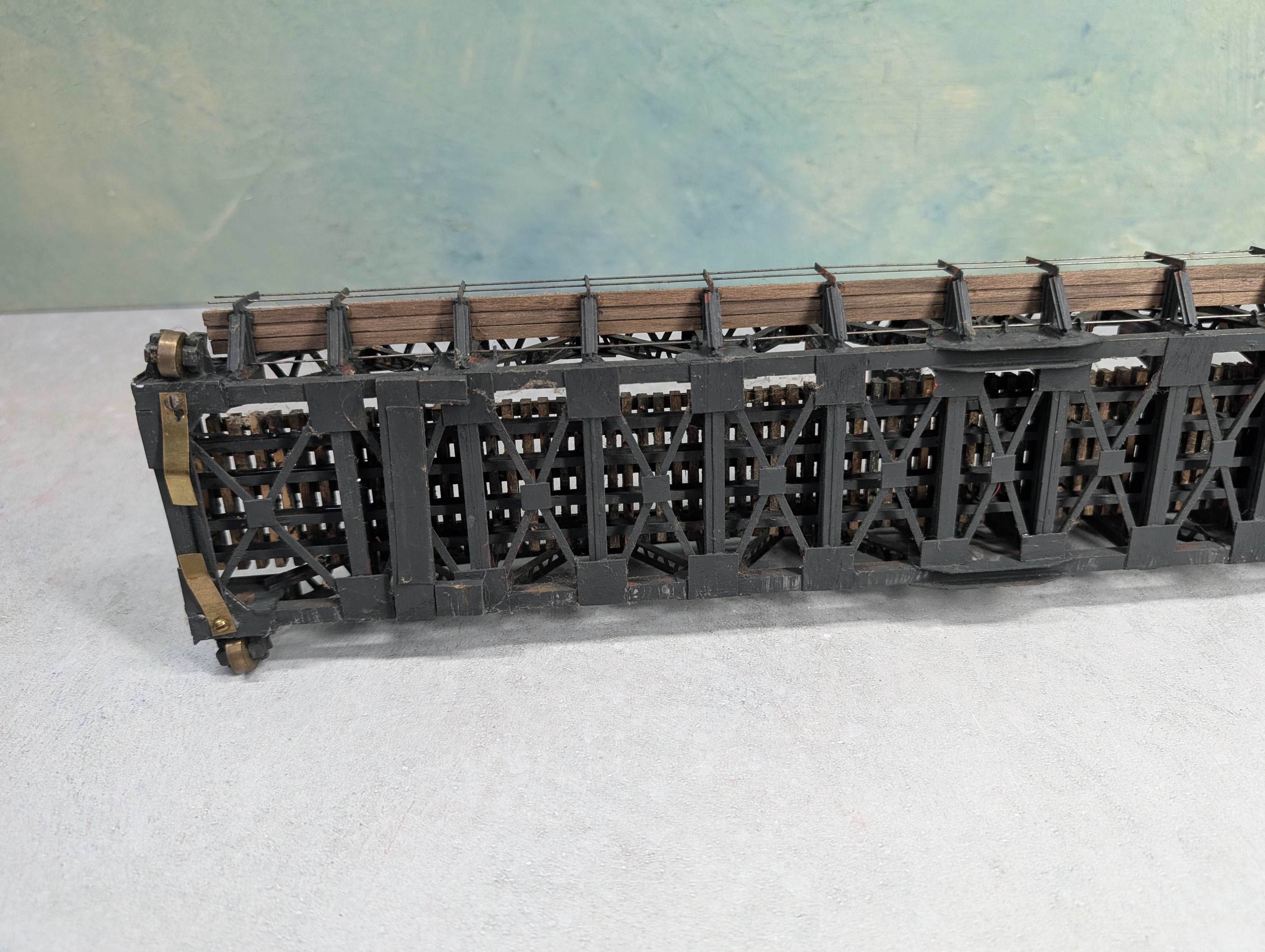 USED HO Scale Custom Made Turntable Bridge Weathered