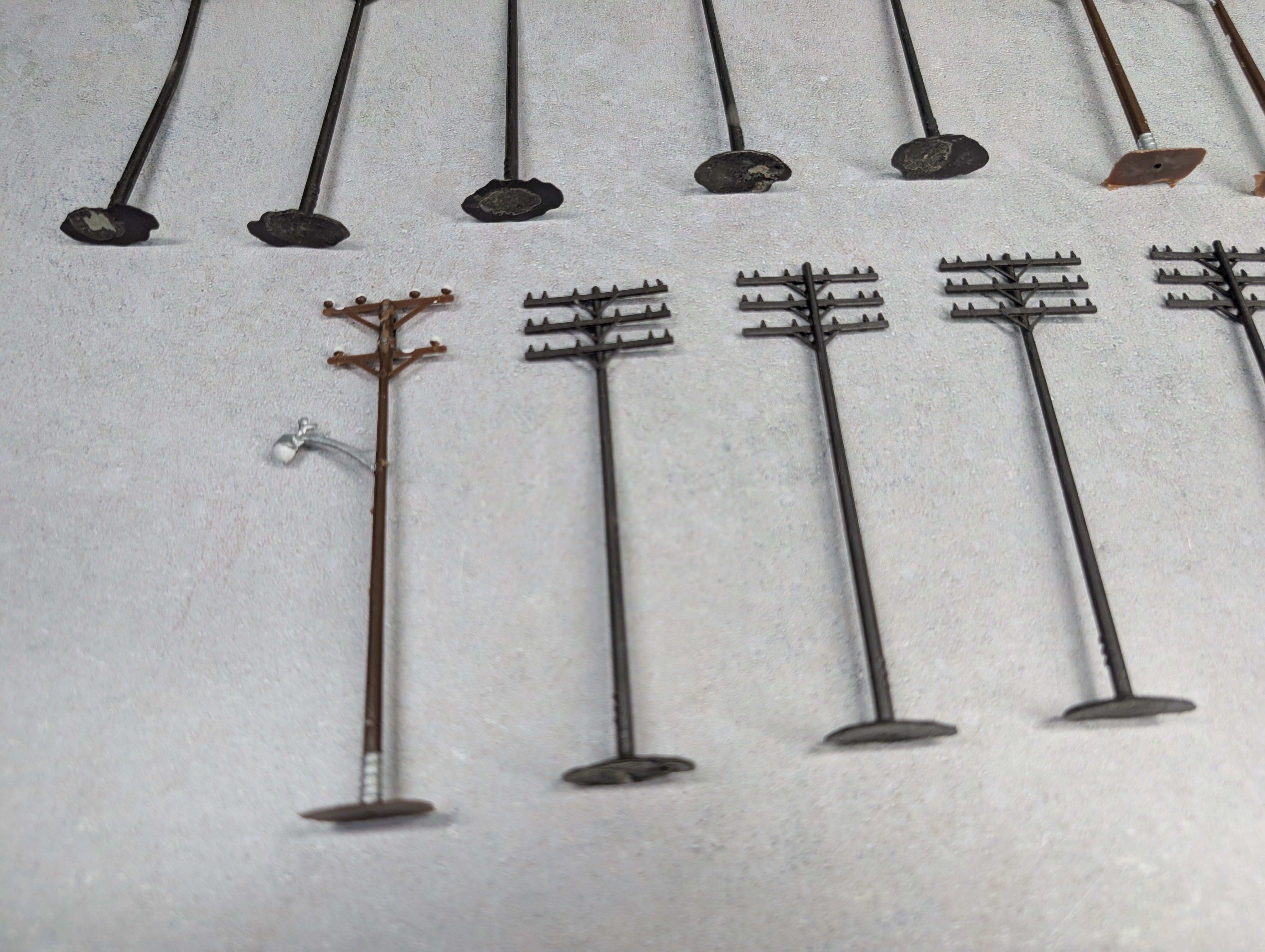 USED HO Scale Lot of Various Style Telephone Poles (12 pcs)