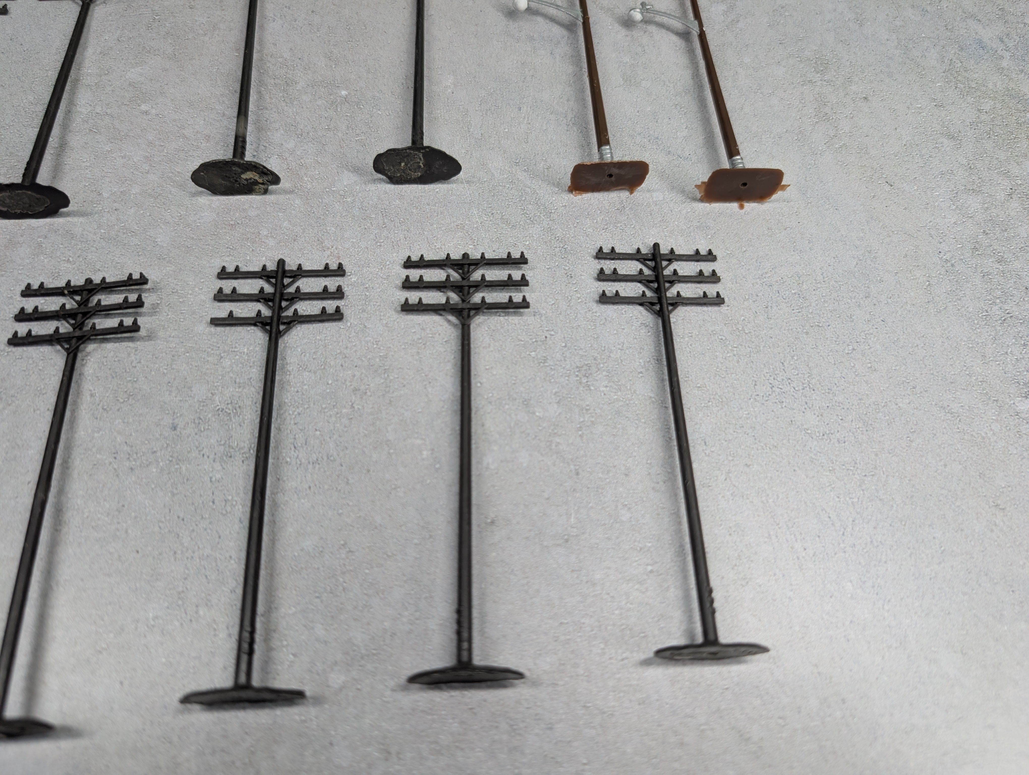 USED HO Scale Lot of Various Style Telephone Poles (12 pcs)